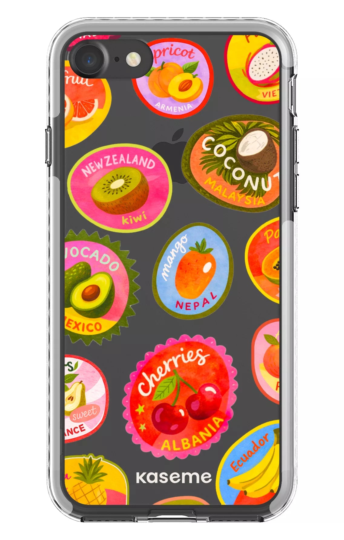 iPhone 7 Clear case - White Frutti Clear Case -