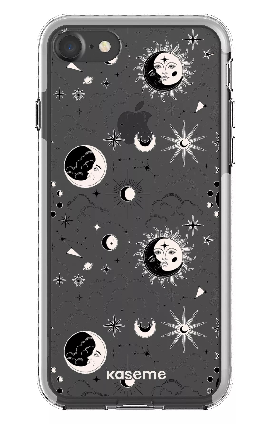 iPhone 7 Clear case - White Milky Way Black Clear Case -