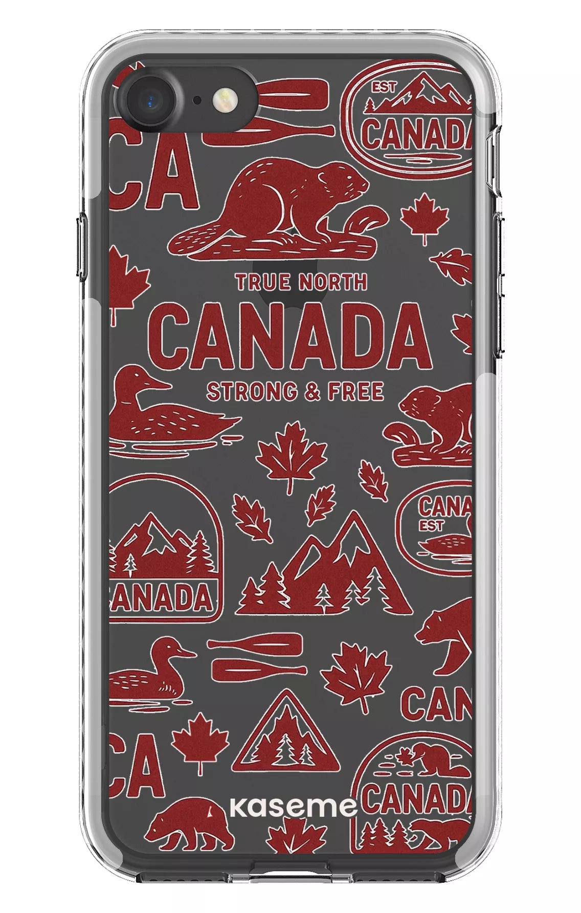 iPhone 7 Clear case - White Oh Canada Clear Case -