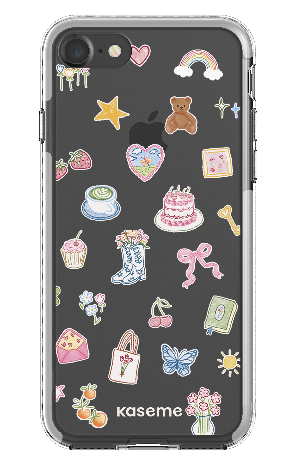 iPhone 7 Clear case - White Poetry Clear Case -