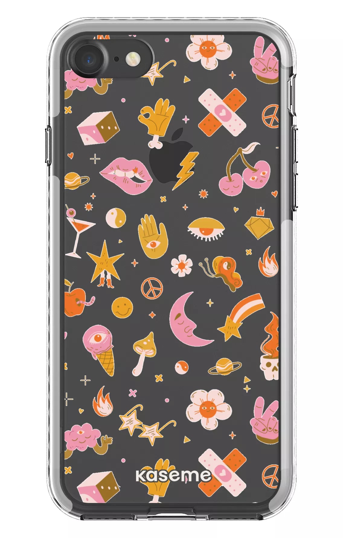 iPhone 7 Clear case - White Psycho Clear Case -