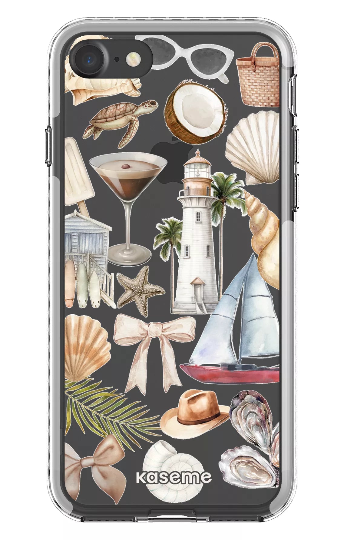 iPhone 7 Clear case - White Riviera Clear Case -