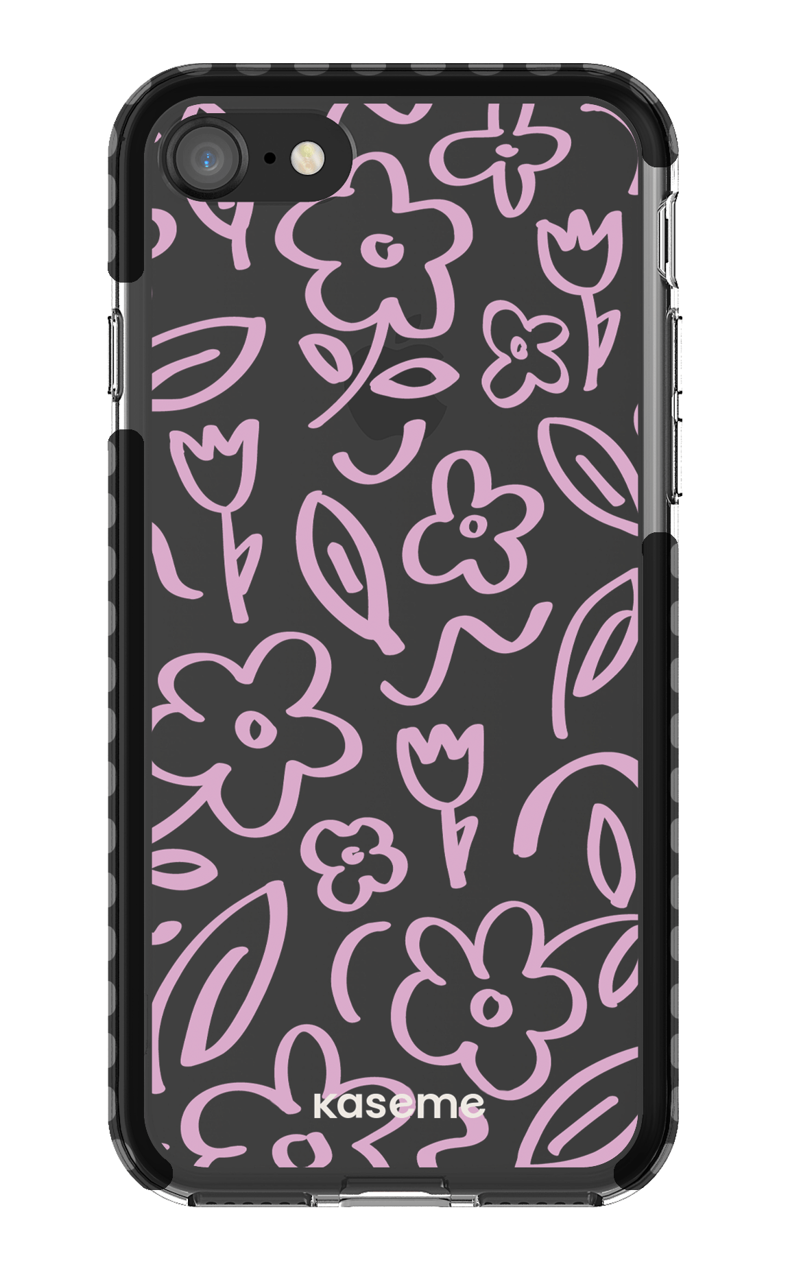 iPhone 8 Clear Case - Black Brooklyn pink clear case -