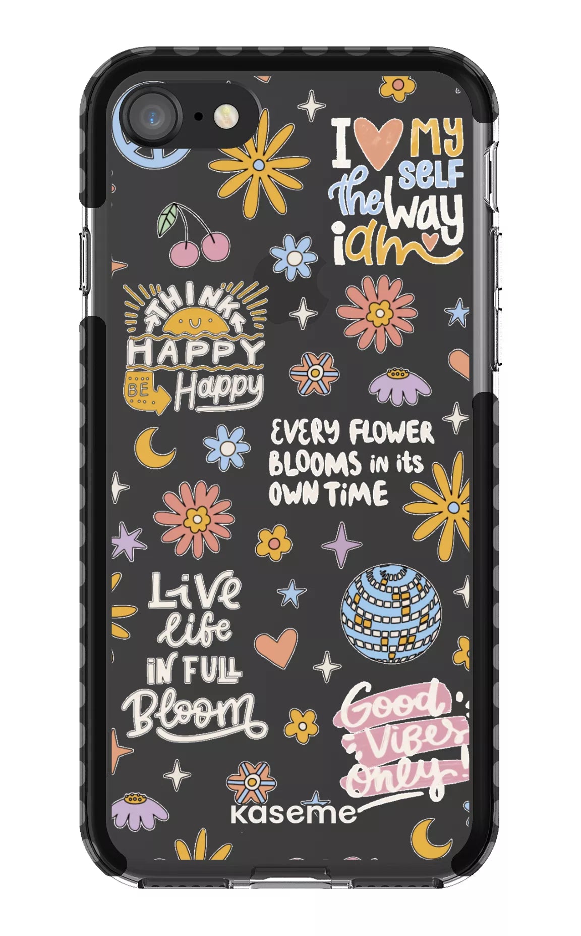 iPhone 8 Clear Case - Black Candid Clear Case -