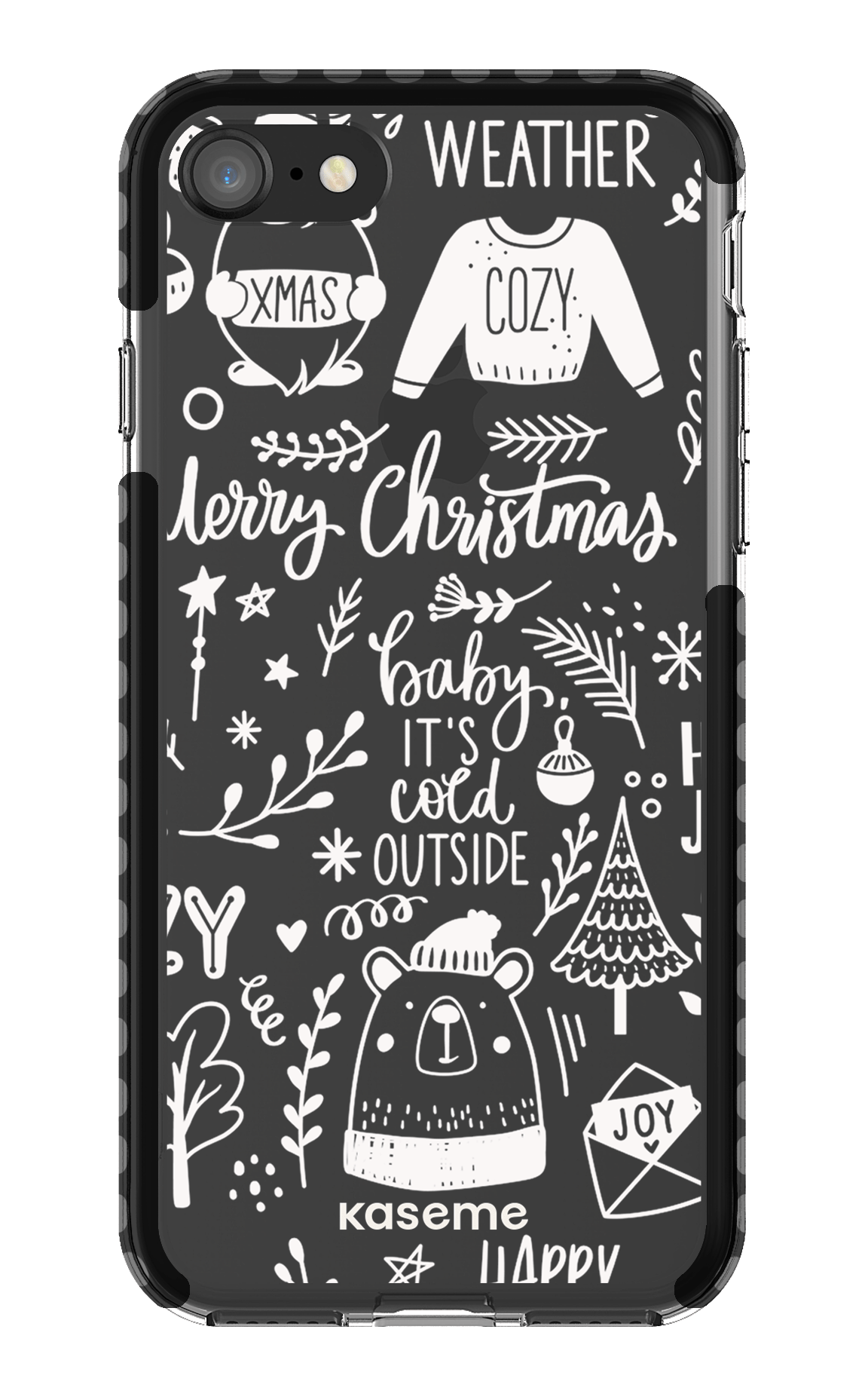 iPhone 8 Clear Case - Black Cold Nights Clear Case -