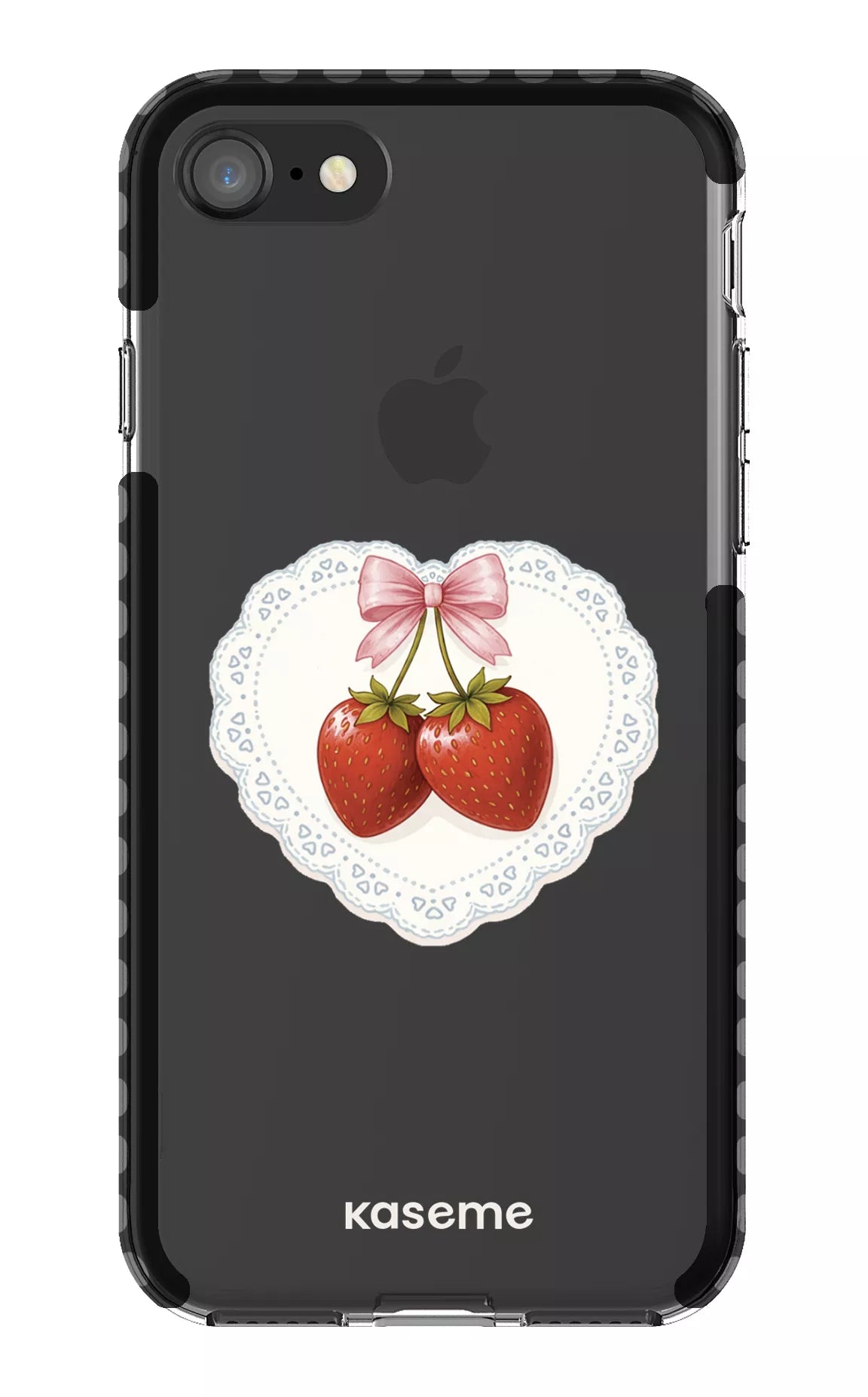iPhone 8 Clear Case - Black Fresa Lace Clear Case -