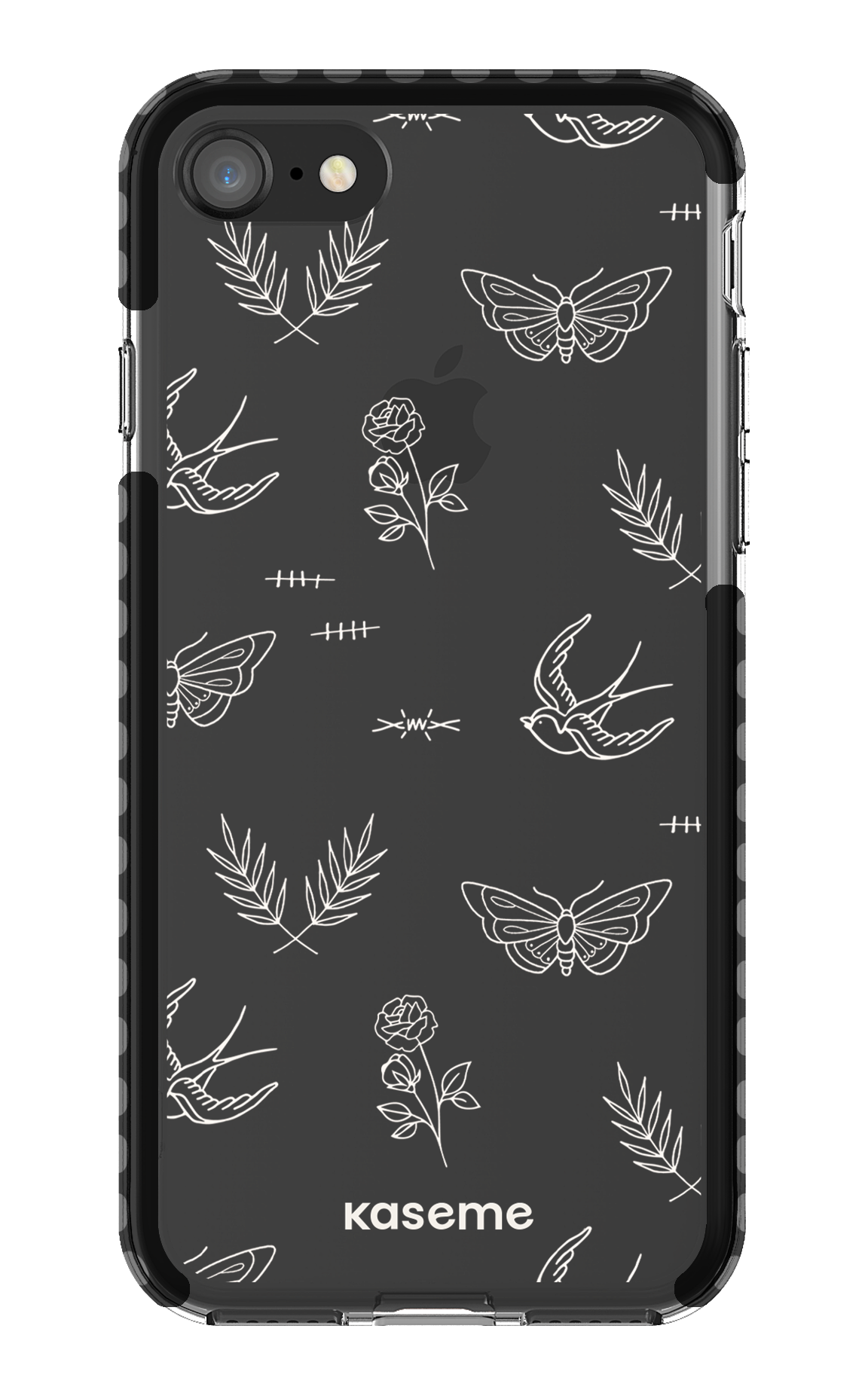 iPhone 8 Clear Case - Black Ink white clear case -