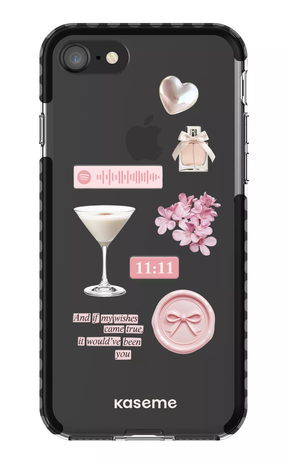 iPhone 8 Clear Case - Black Love Letters Clear Case -