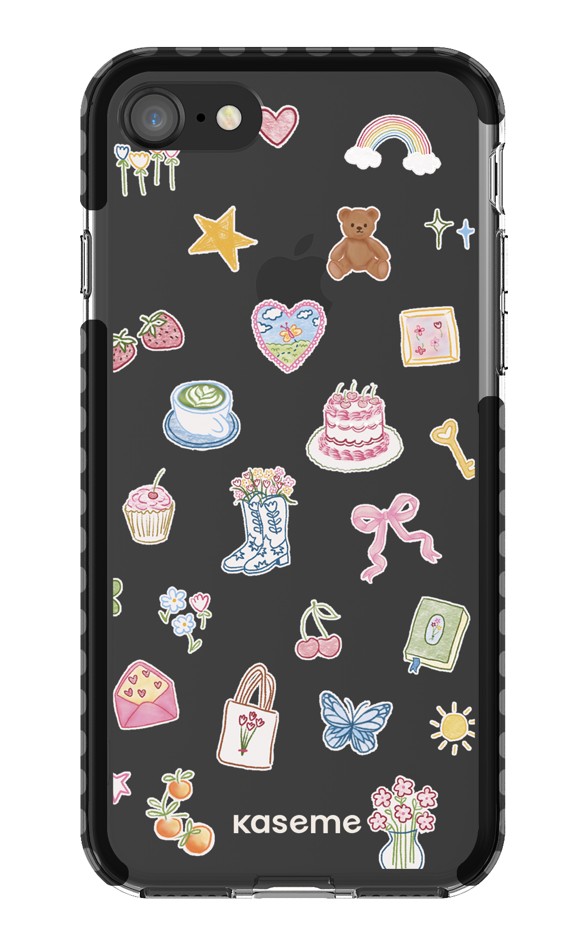 iPhone 8 Clear Case - Black Poetry Clear Case -