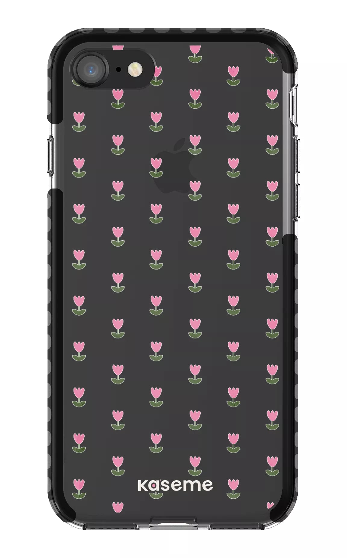 iPhone 8 Clear Case - Black Triumph Pink Clear Case -