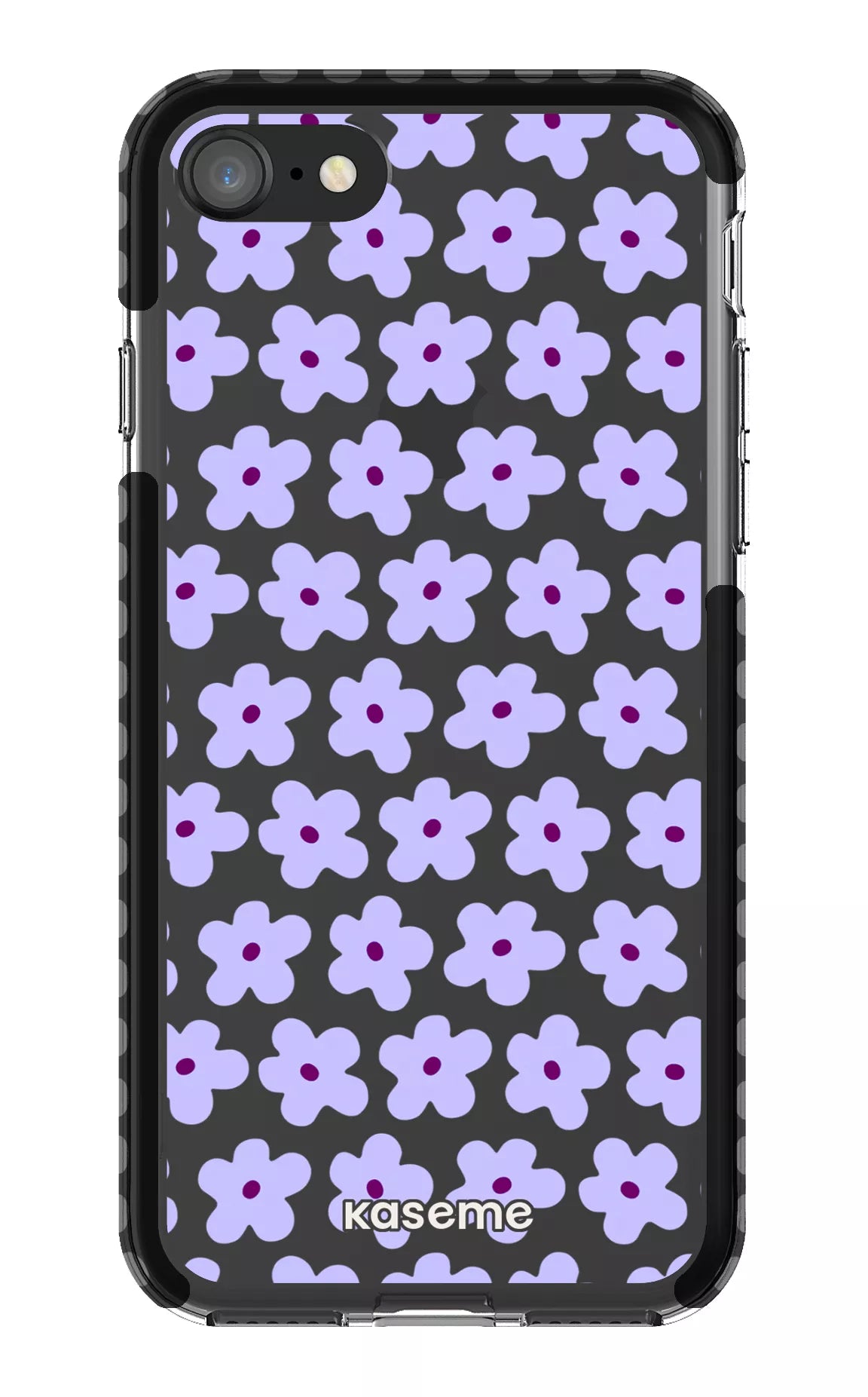 iPhone 8 Clear Case - Black Viva la Fiori Orange Clear Case -