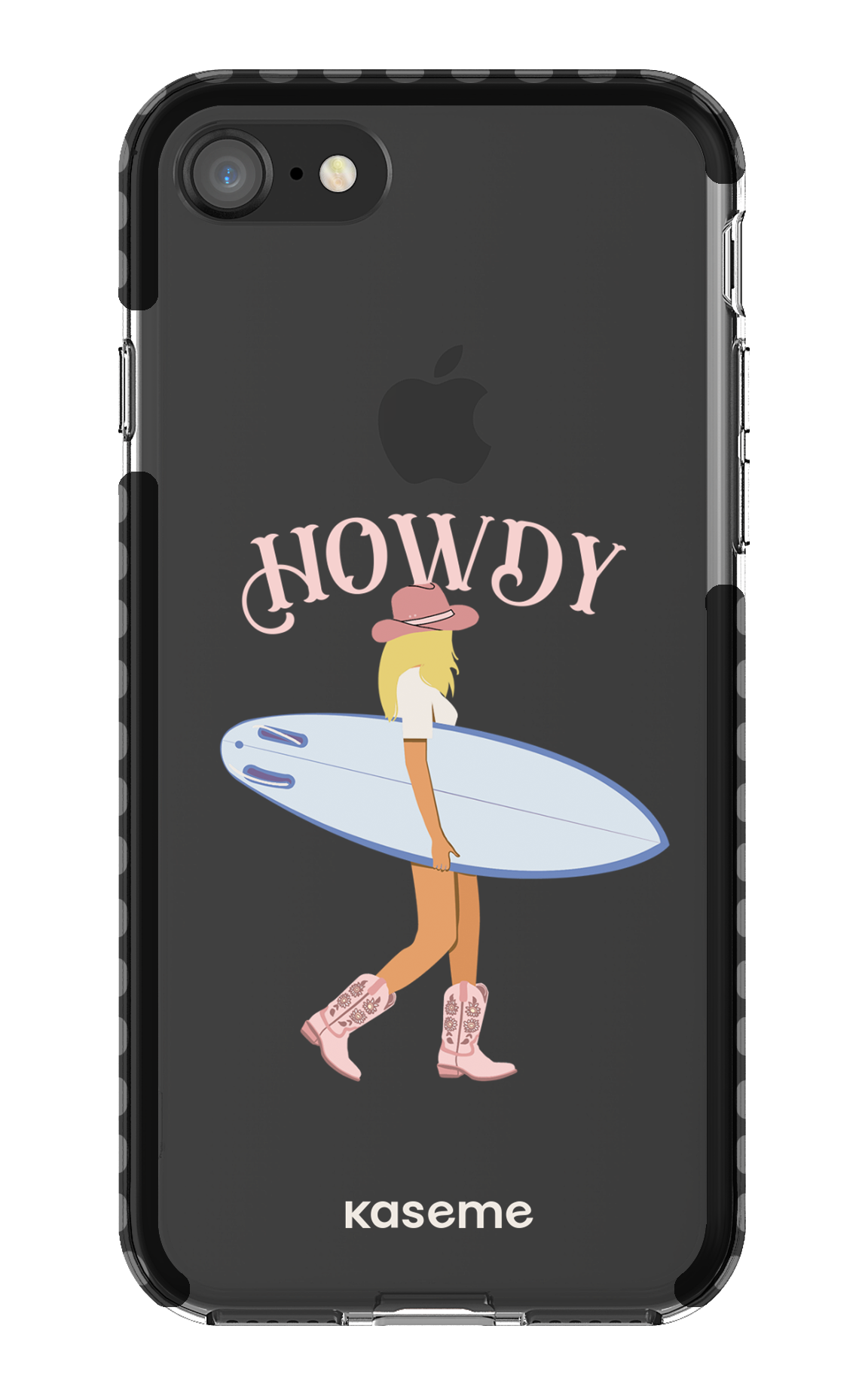 iPhone 8 Clear Case - Black Westsea Pink Clear Case -