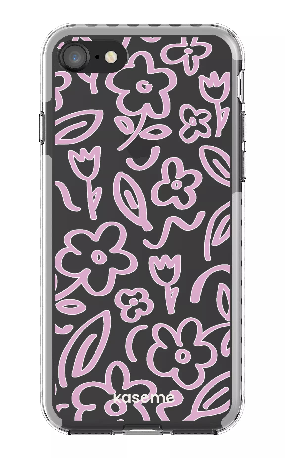 iPhone 8 Clear Case - White Brooklyn pink Clear Case -