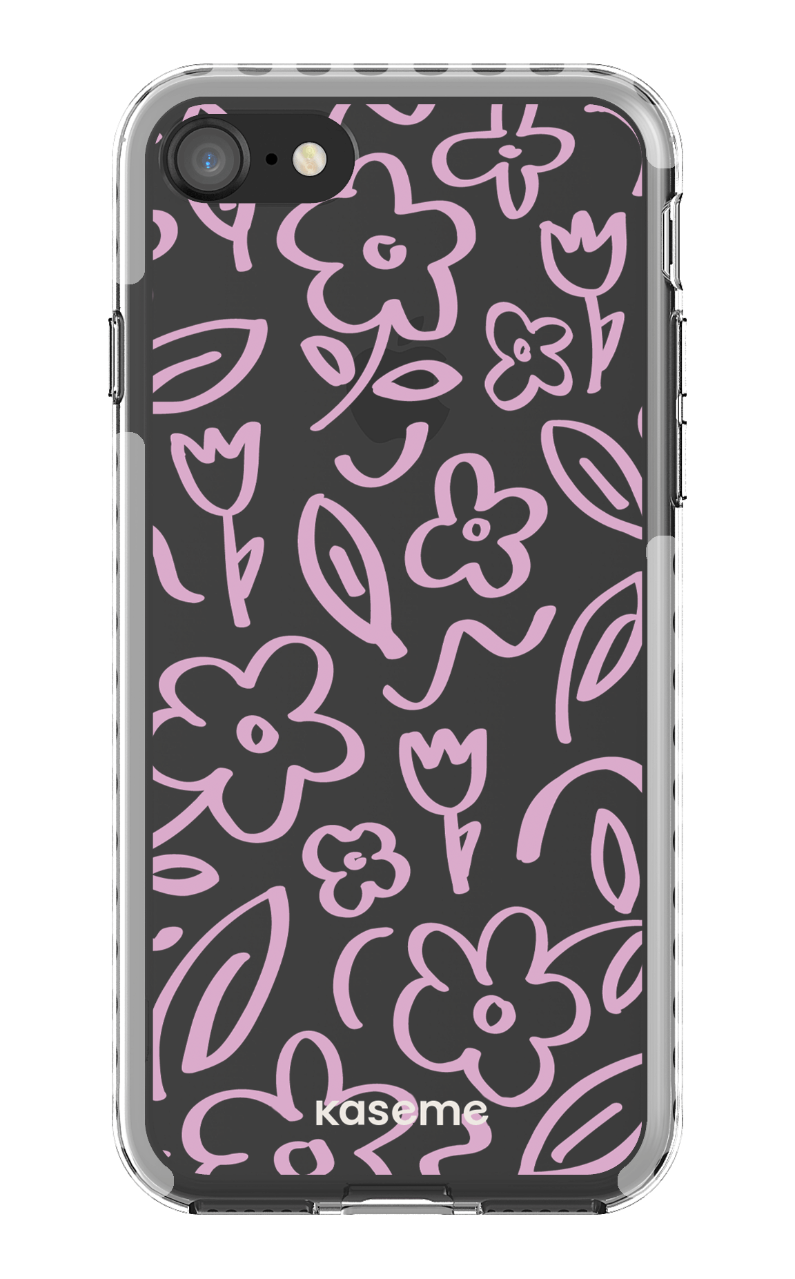 iPhone 8 Clear Case - White Brooklyn pink clear case -