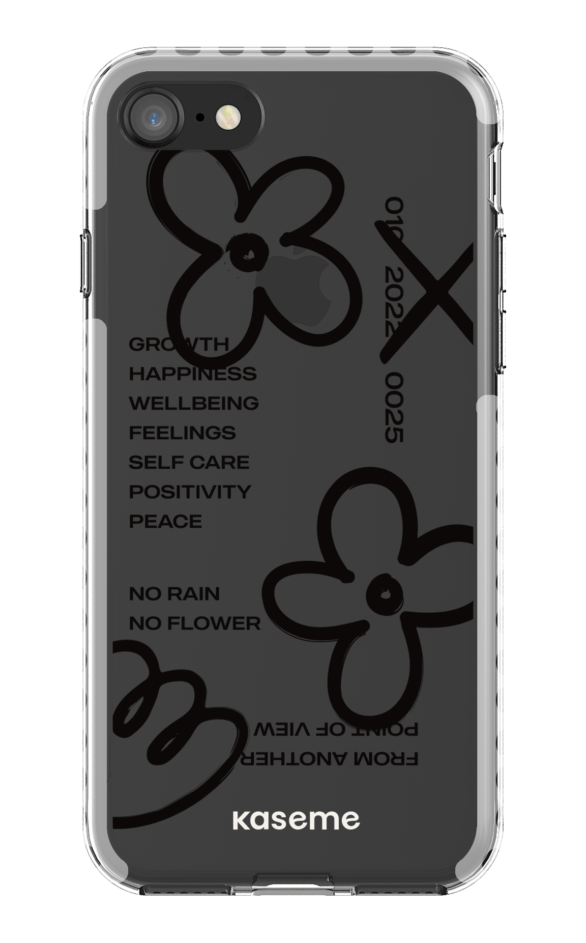 iPhone 8 Clear Case - White Feelings black clear case -