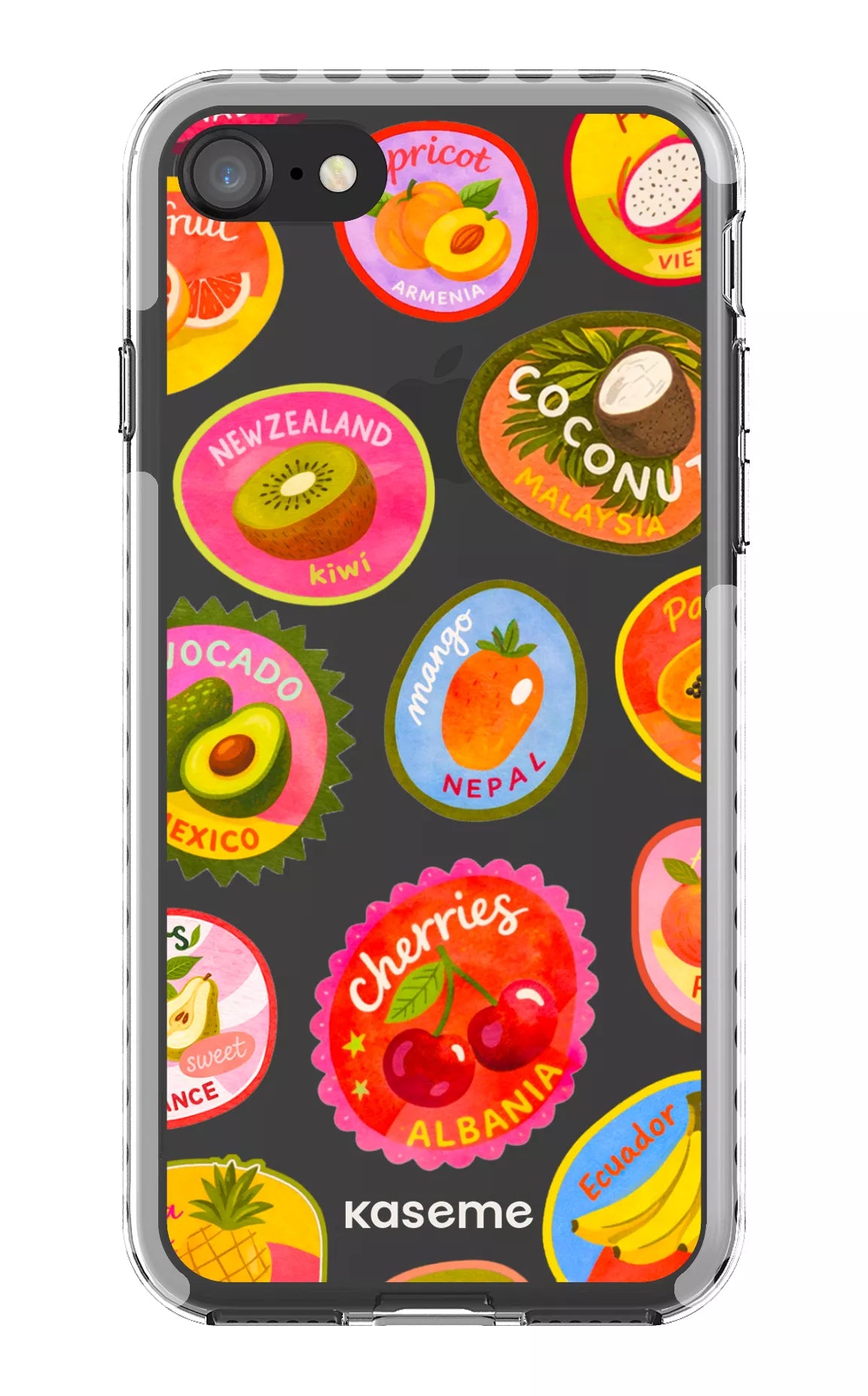 iPhone 8 Clear Case - White Frutti Clear Case -