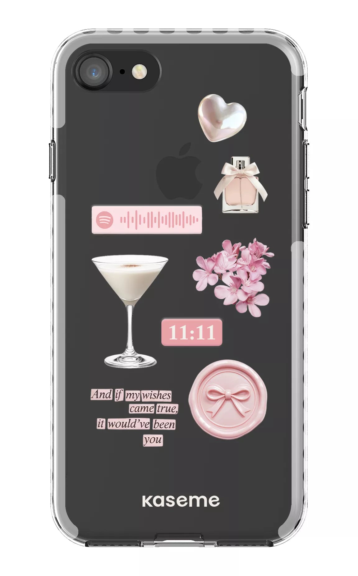 iPhone 8 Clear Case - White Love Letters Clear Case -
