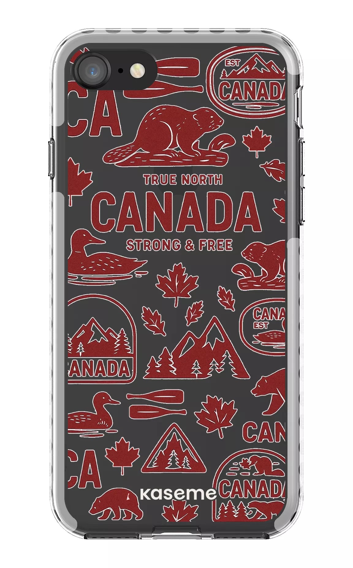 iPhone 8 Clear Case - White Oh Canada Clear Case -