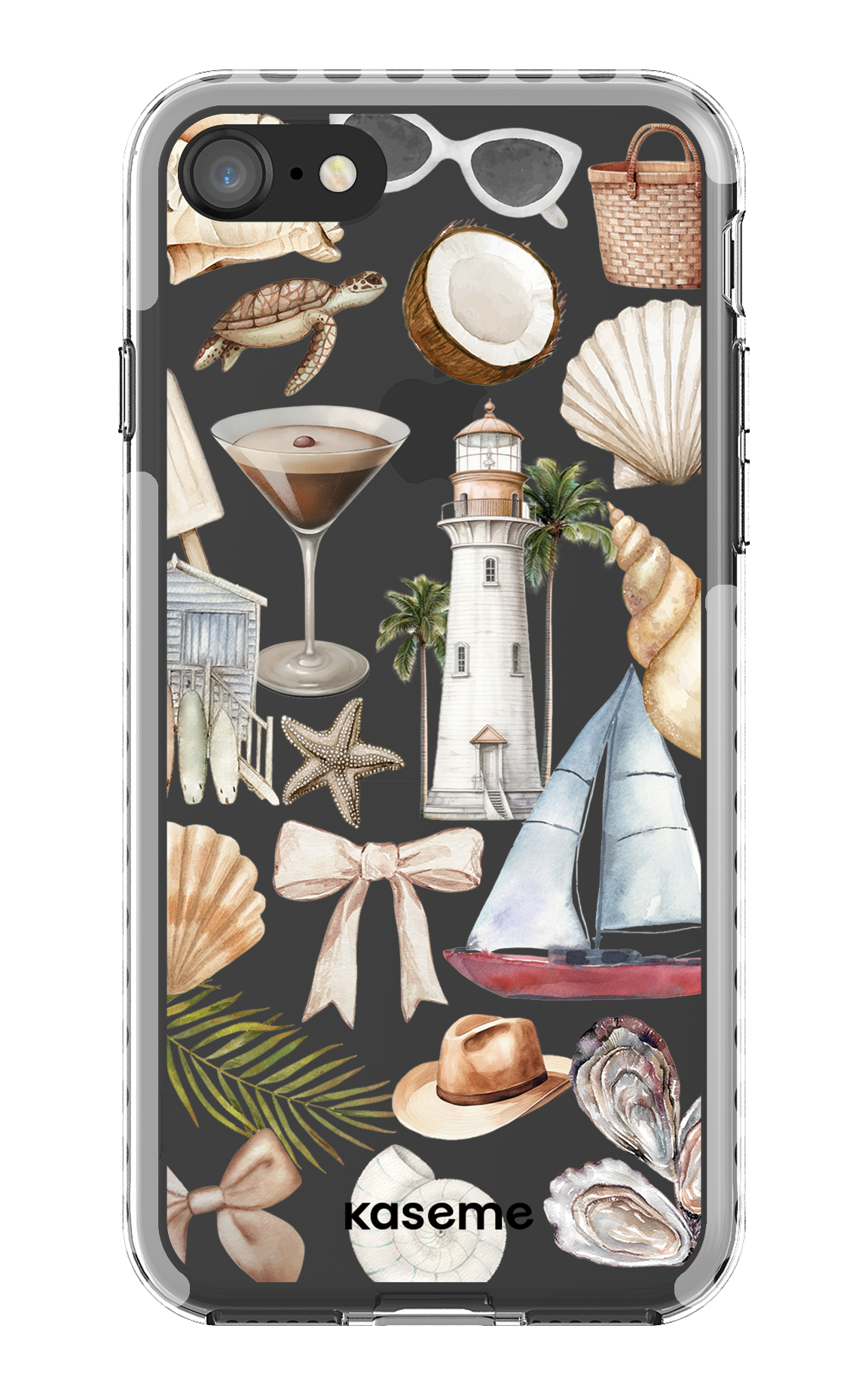 iPhone 8 Clear Case - White Riviera Clear Case -