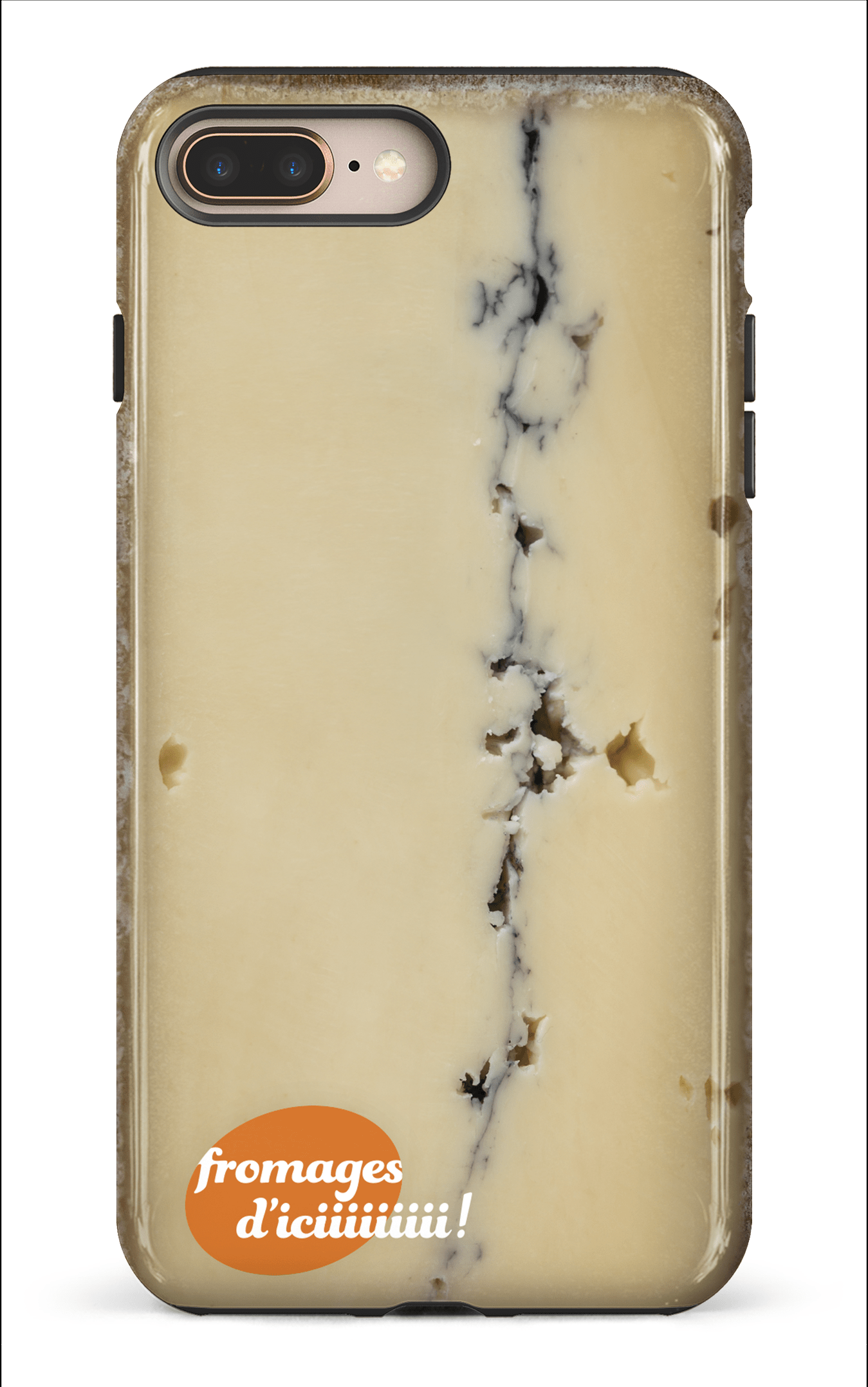 iPhone 8 Plus Tough Fromage Cendré Logo -