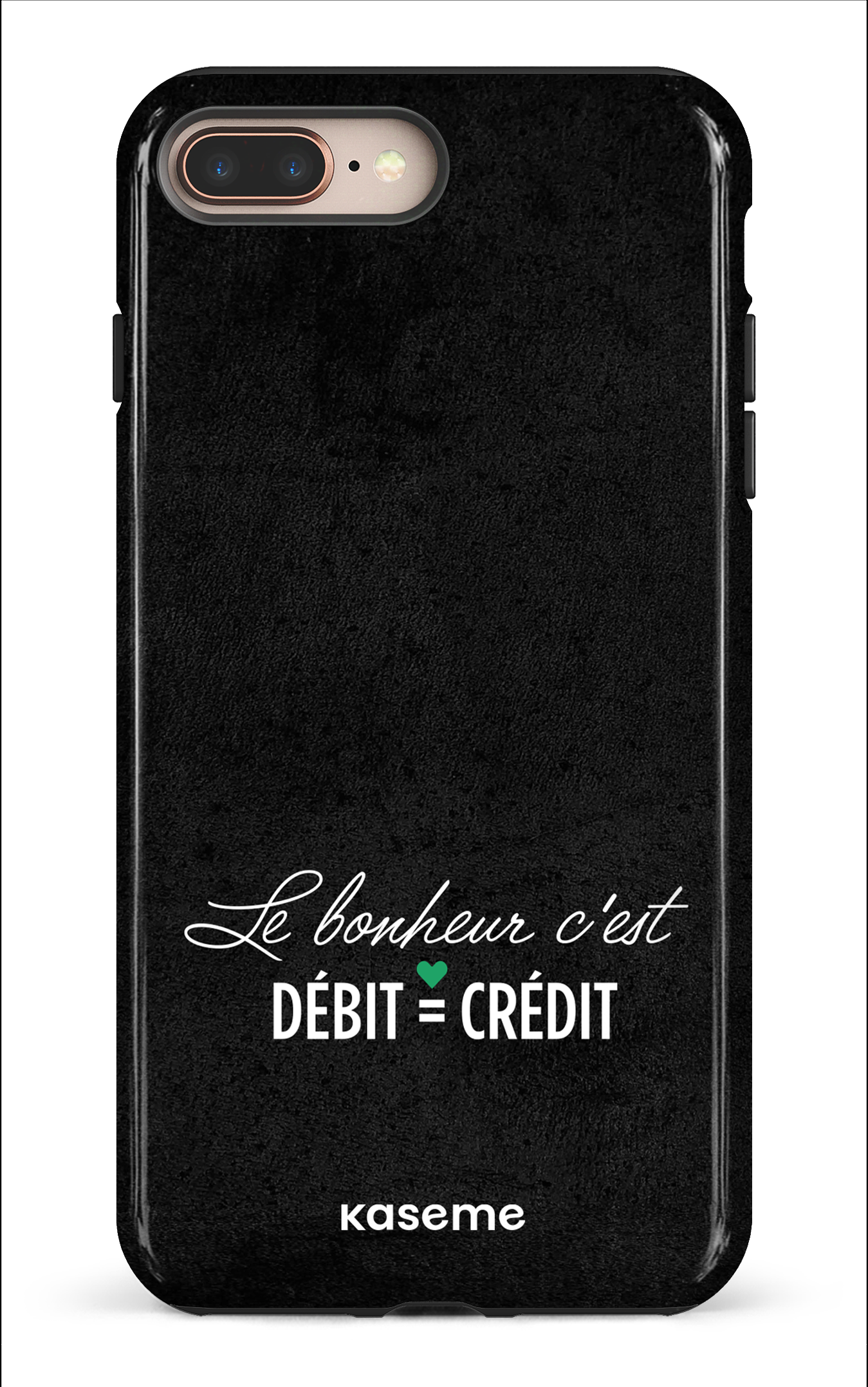iPhone 8 Plus Tough Le bonheur c'est débit = crédit (noir) -
