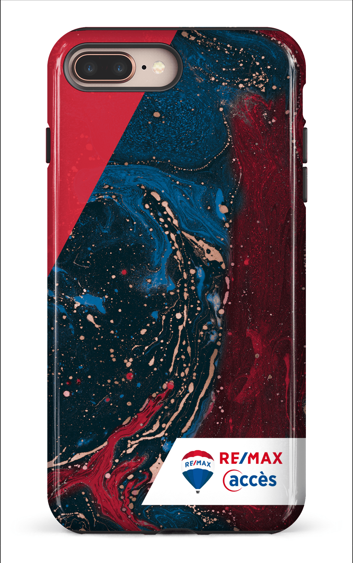 iPhone 8 Plus Tough Peinture marbrée sombre -