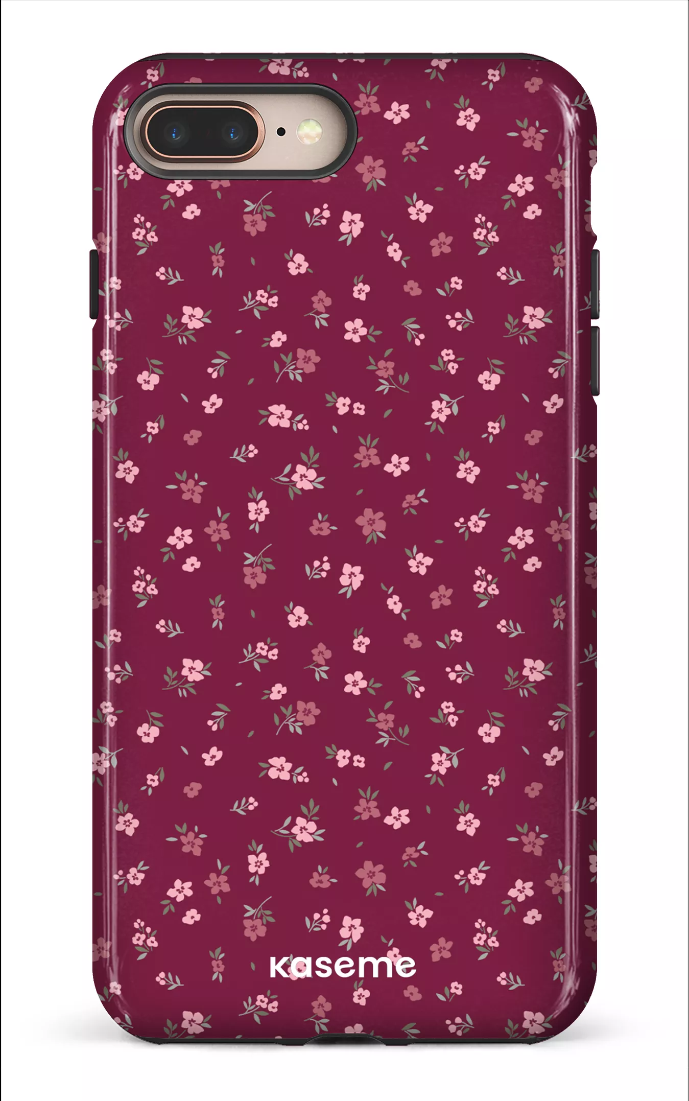 iPhone 8 Plus Tough Porcelain Blossom Burgundy -