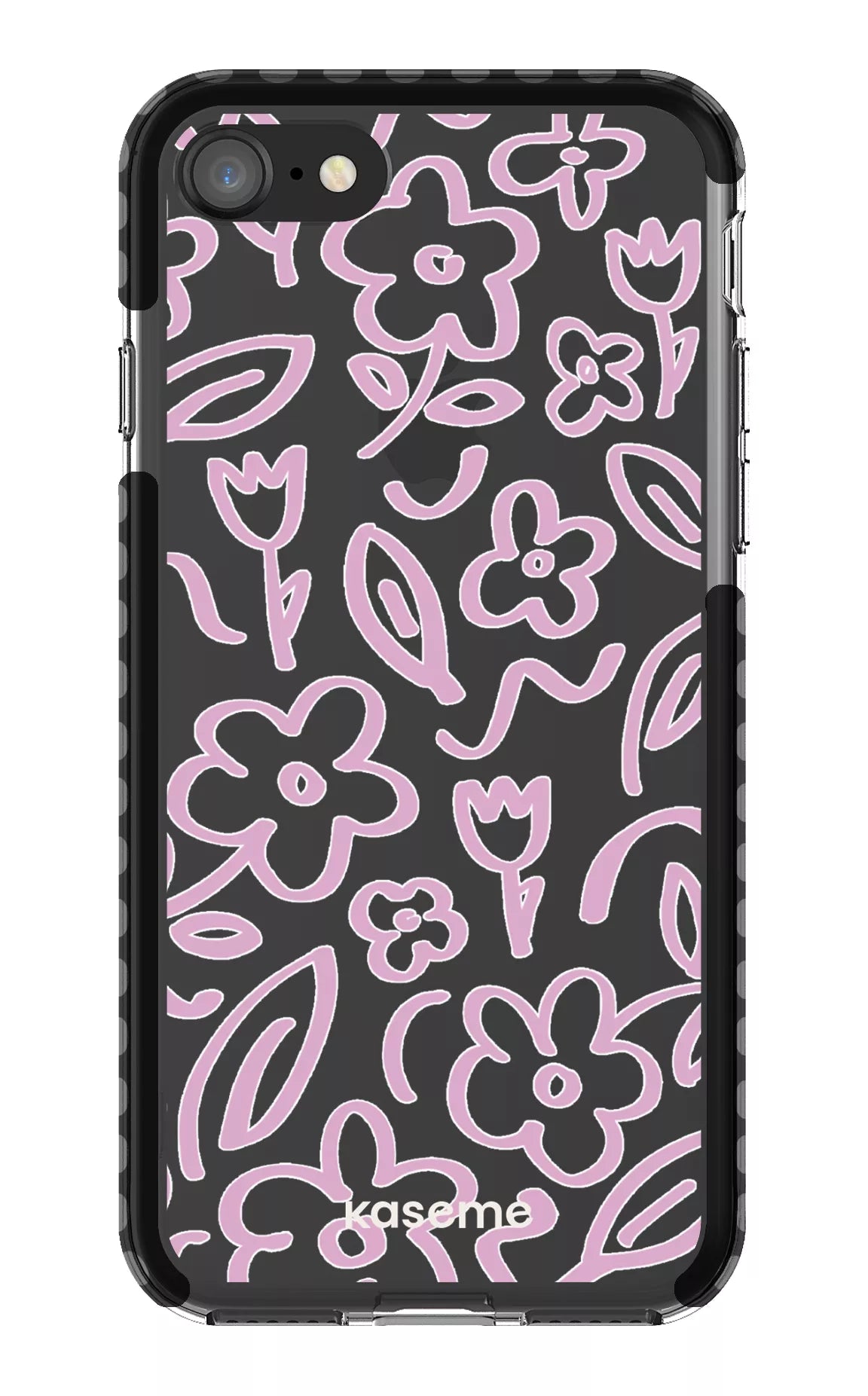 iPhone SE Clear Case Black Brooklyn pink Clear Case -