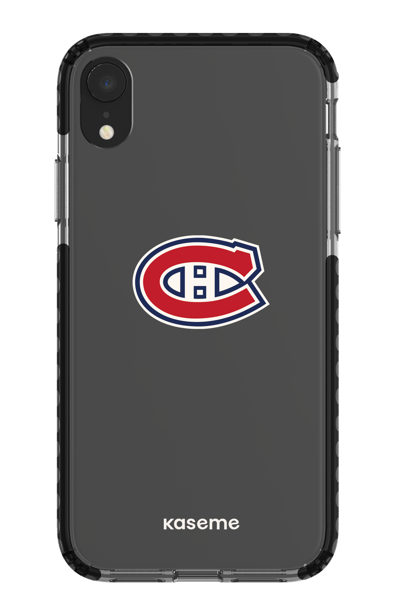 iPhone XR Clear Case - Black Canadiens Logo Clear -