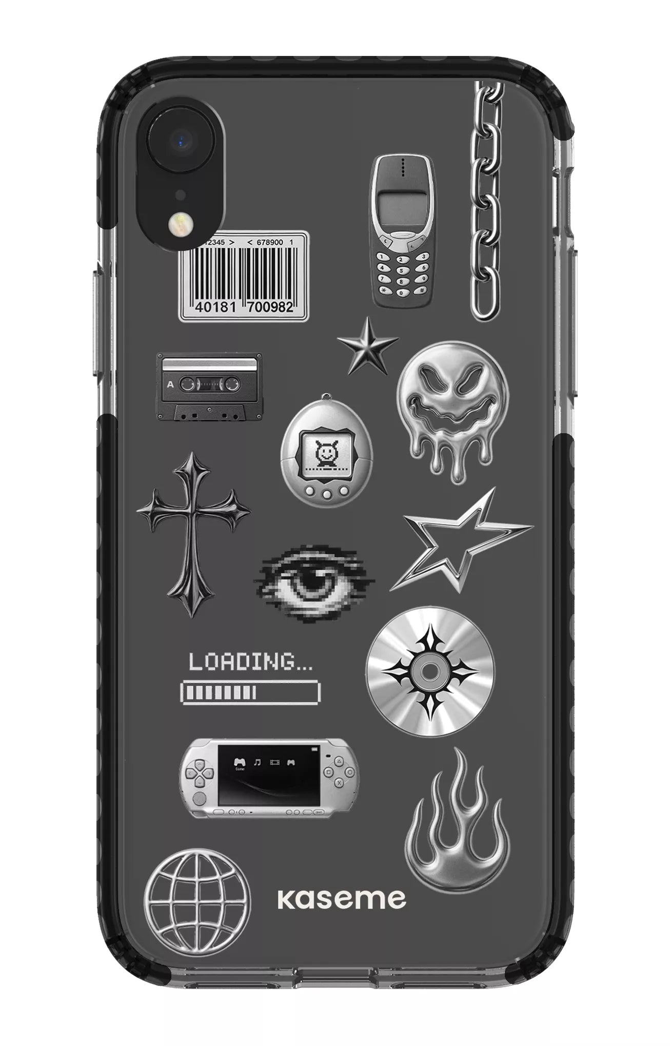 iPhone XR Clear Case - Black Chrome Clear Case -