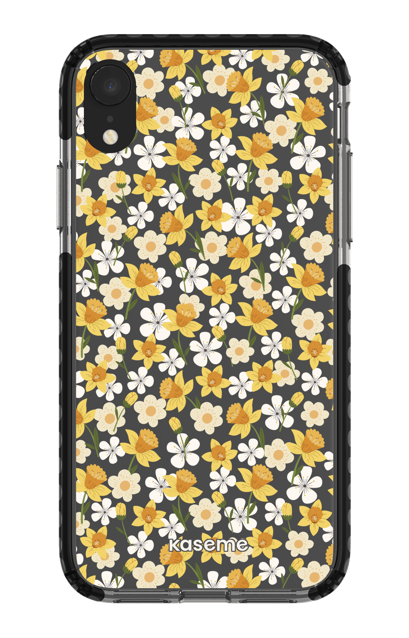 iPhone XR Clear Case - Black Daffodil Clear Case -