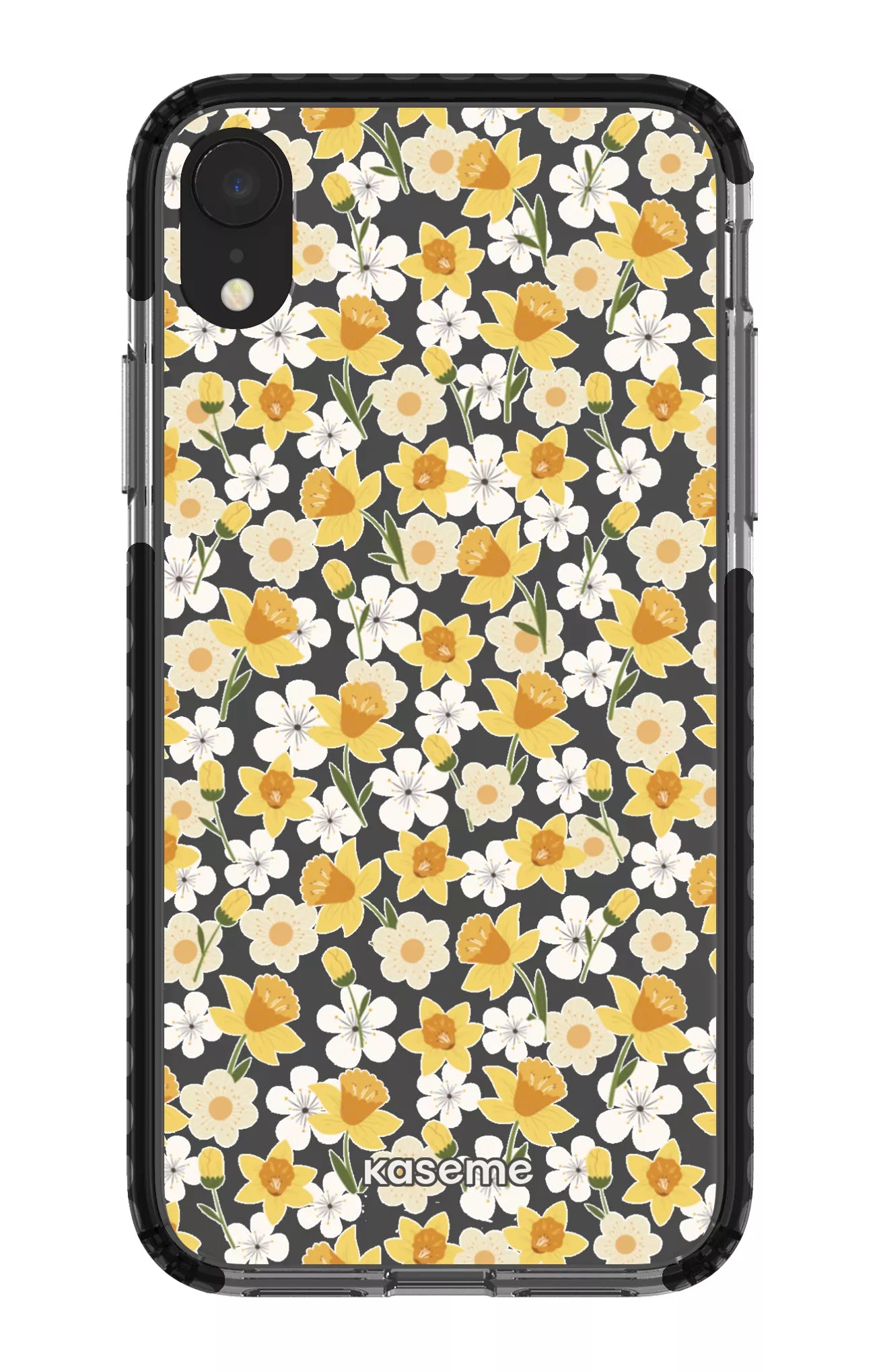 iPhone XR Clear Case - Black Daffodil Clear Case -