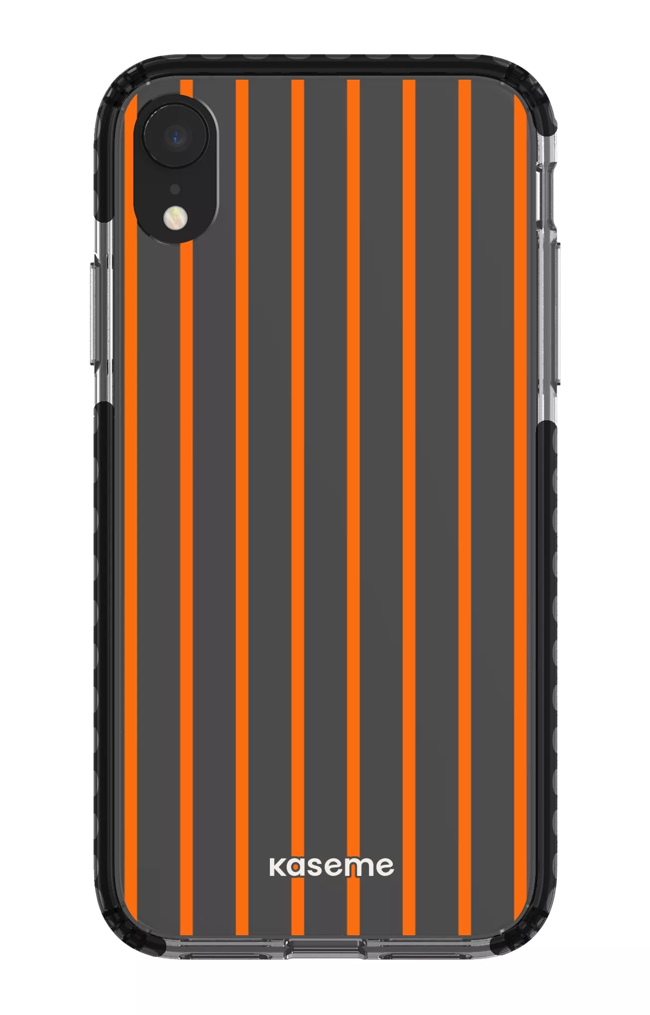 iPhone XR Clear Case - Black Dolce Striscia Orange Clear Case -