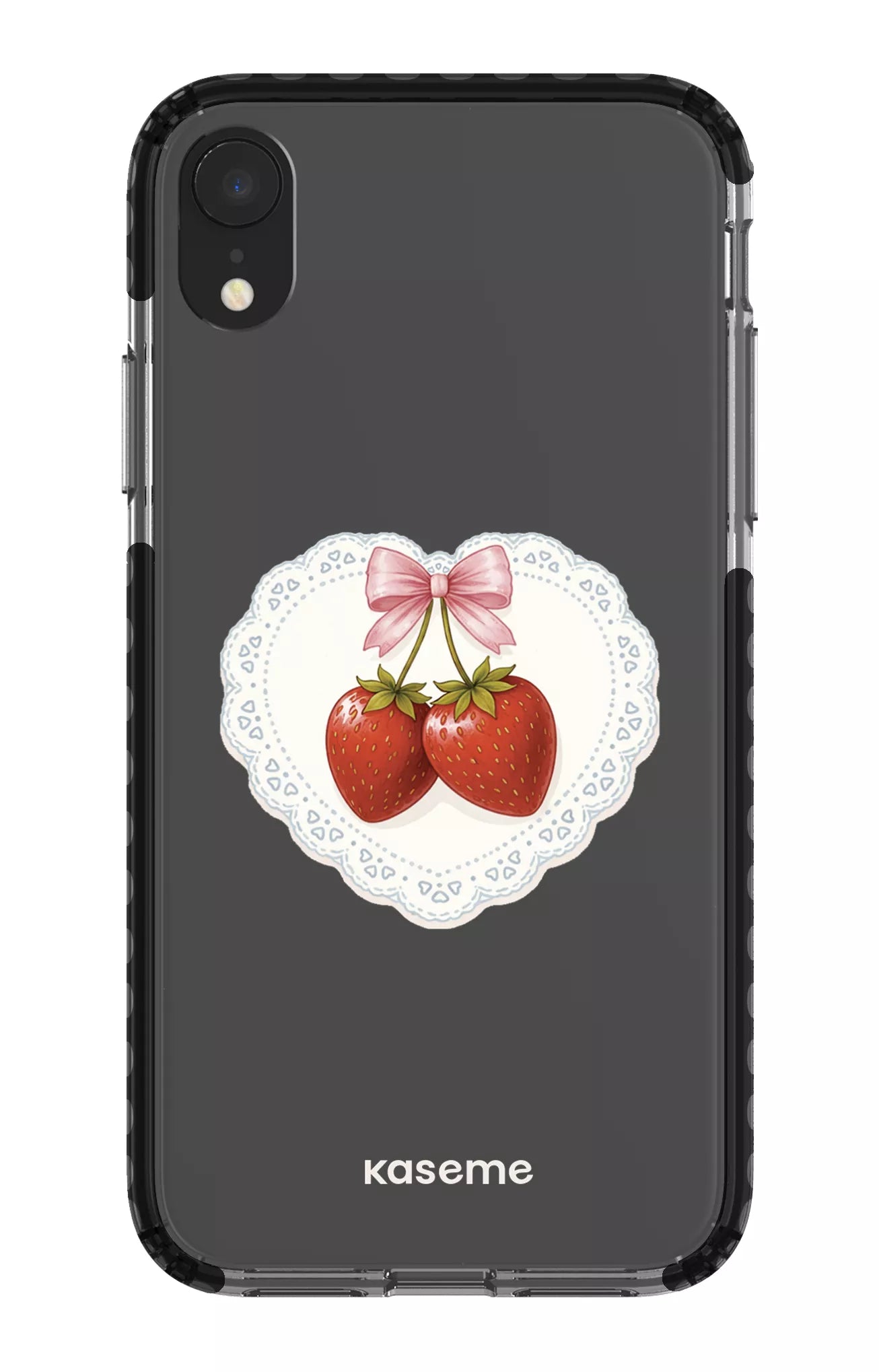 iPhone XR Clear Case - Black Fresa Lace Clear Case -