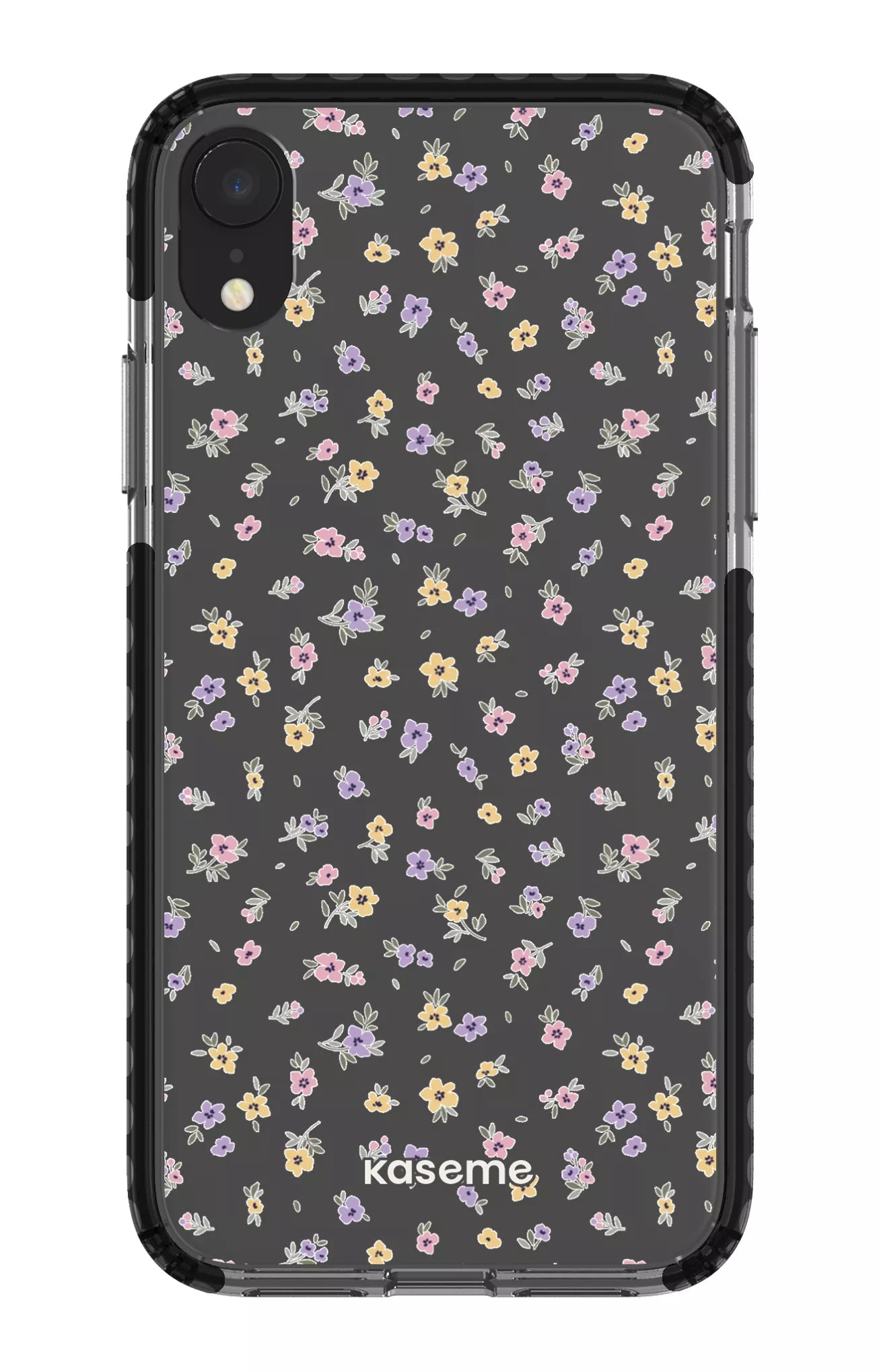 iPhone XR Clear Case - Black Porcelain Blossom Clear Case -