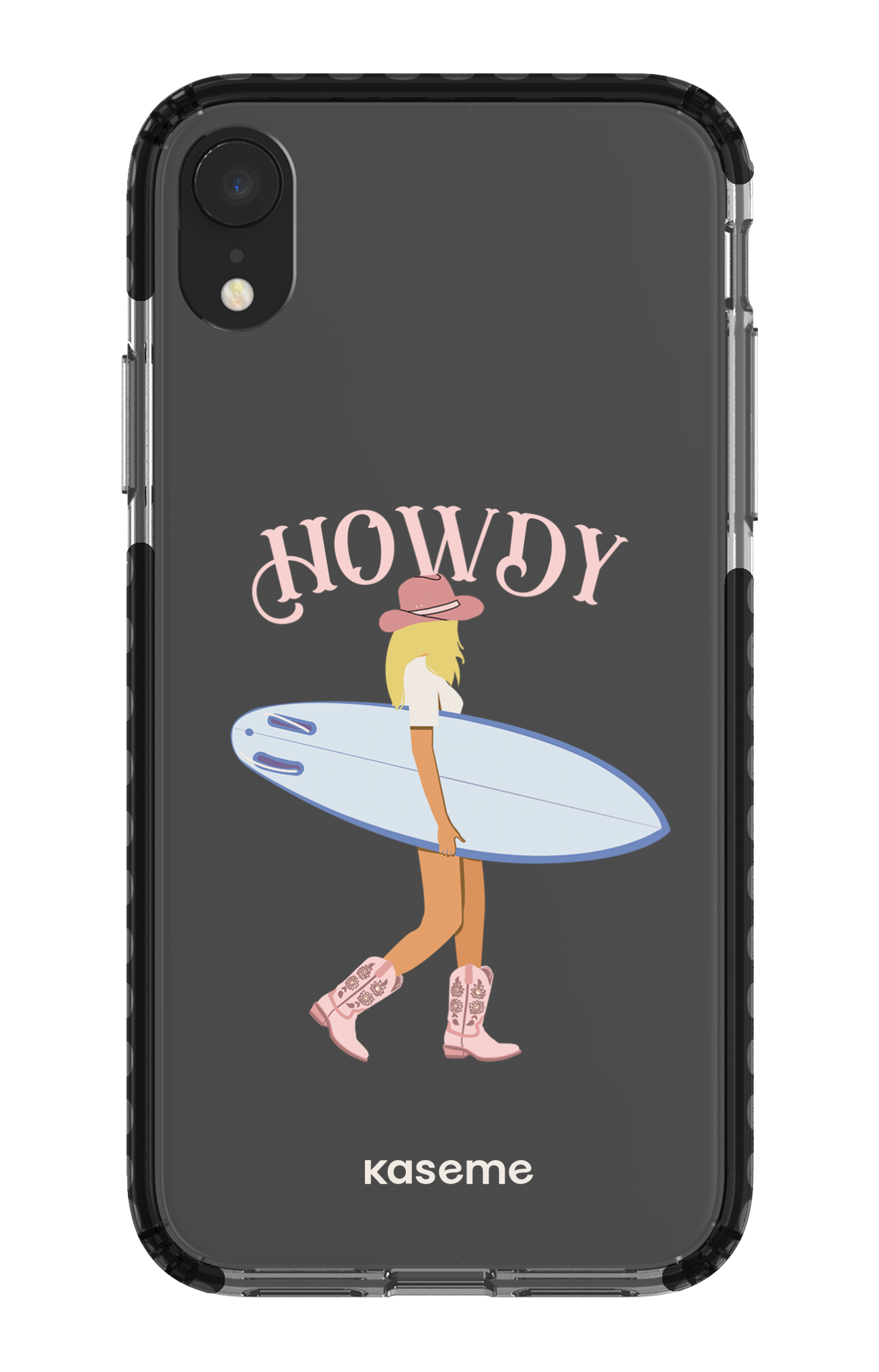 iPhone XR Clear Case - Black Westsea Pink Clear Case -