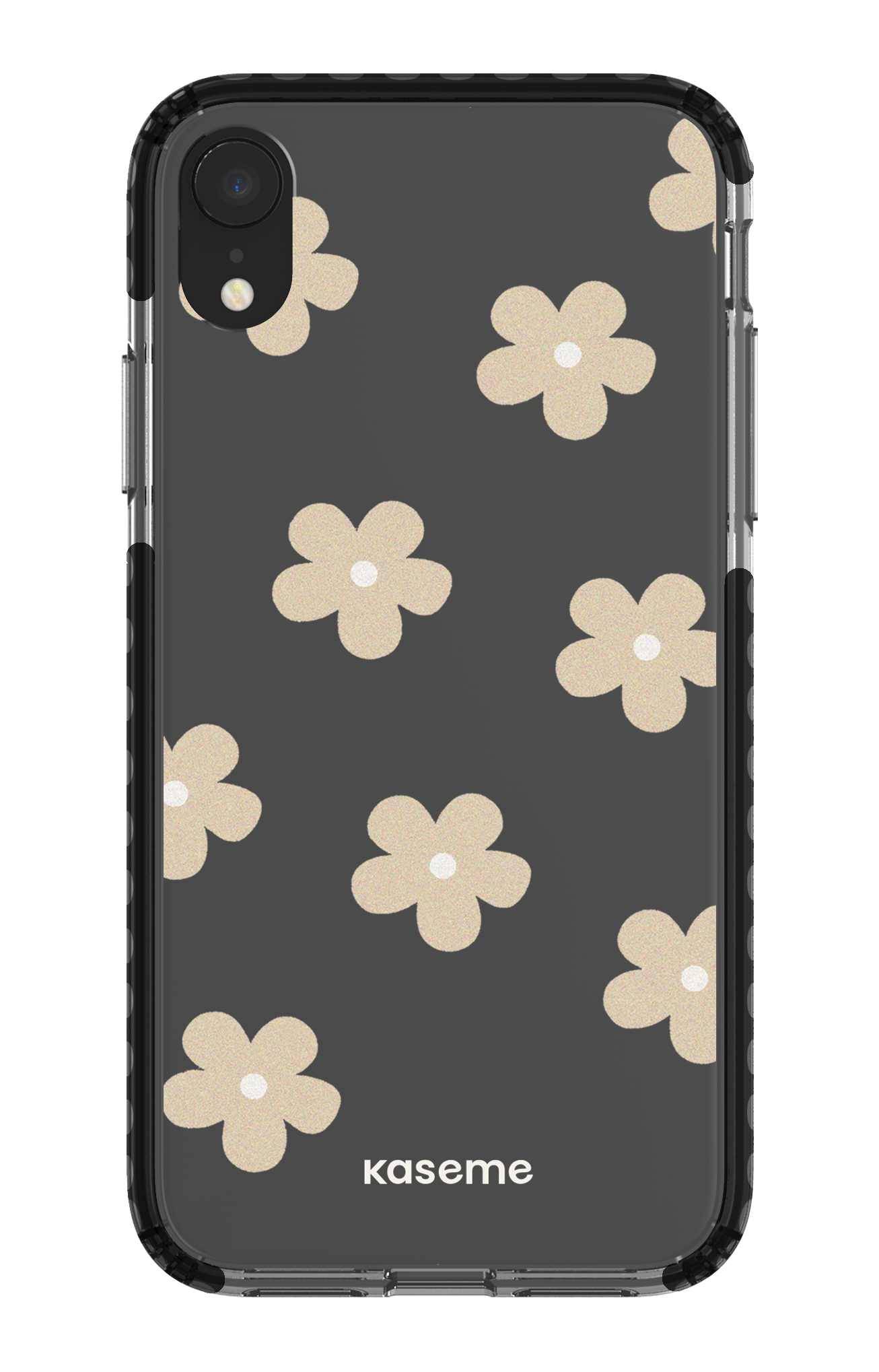 iPhone XR Clear Case - Black Woodstock Beige Clear Case -