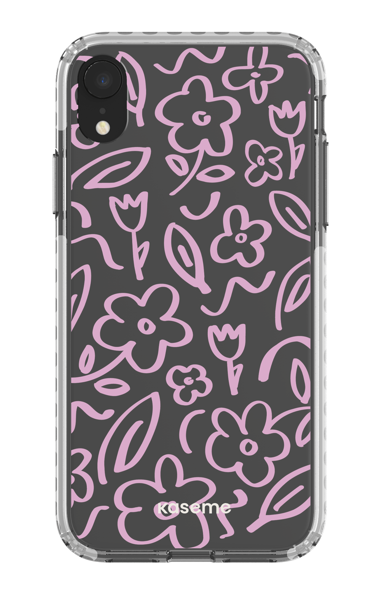 iPhone XR Clear Case - White Brooklyn pink clear case -