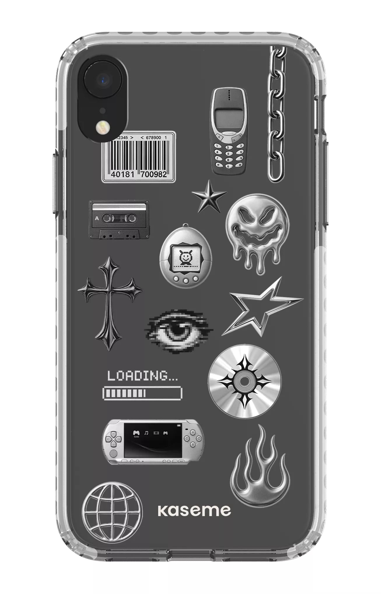 iPhone XR Clear Case - White Chrome Clear Case -