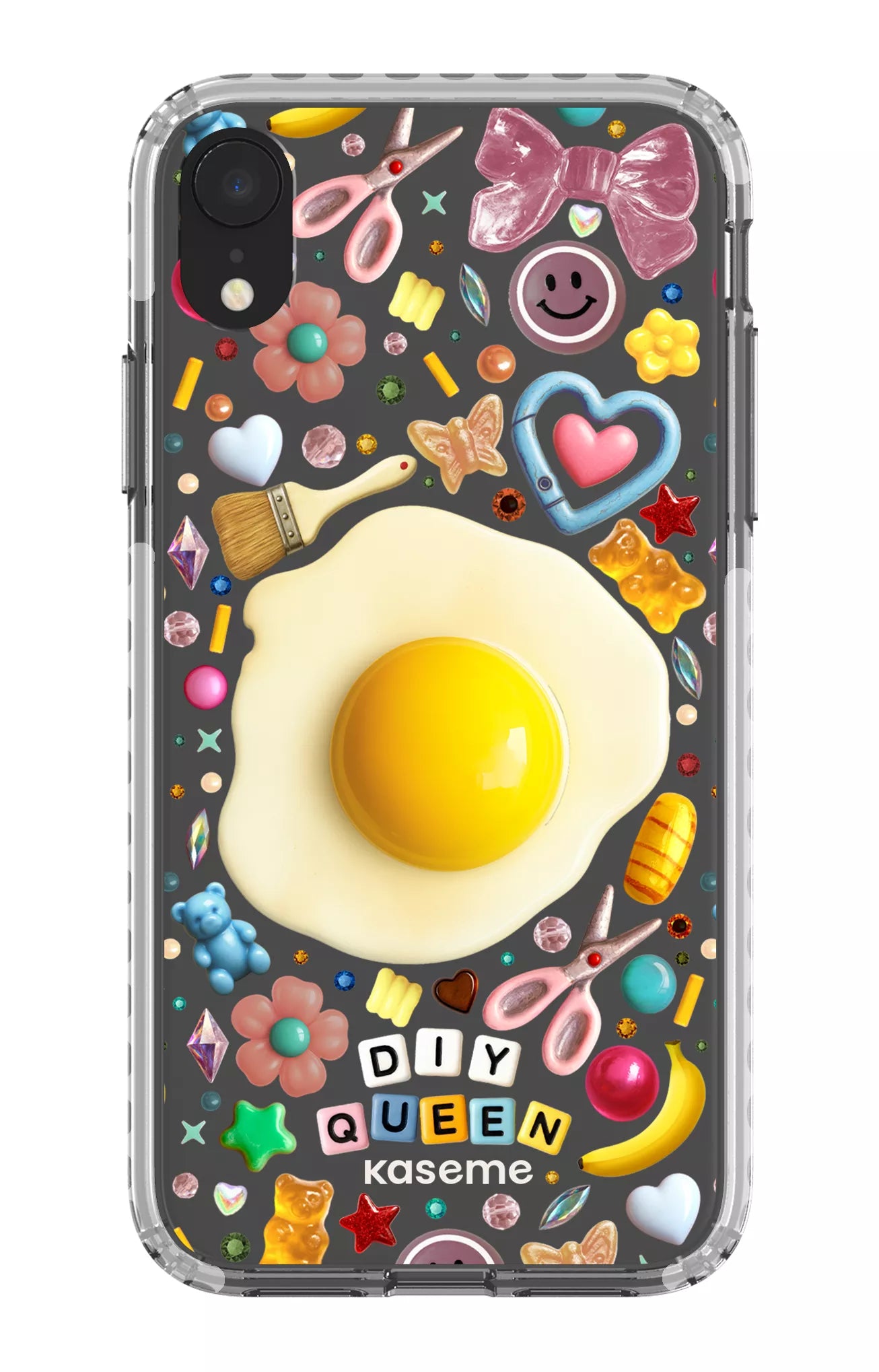 iPhone XR Clear Case - White DIY Queen Clear Case by Marianne Plaisance -