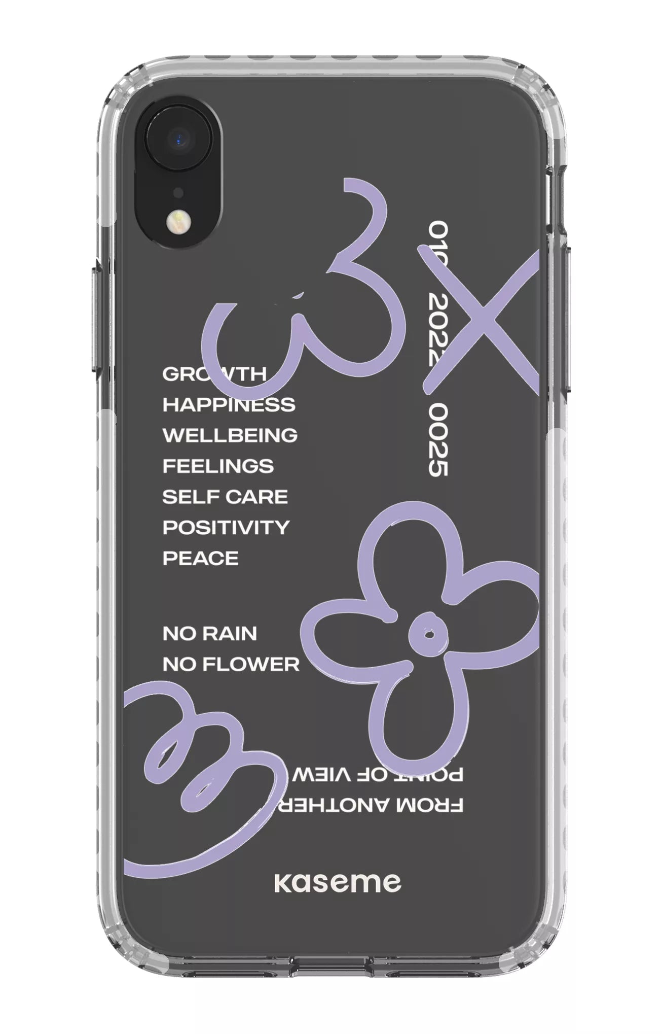 iPhone XR Clear Case - White Feelings purple Clear Case -