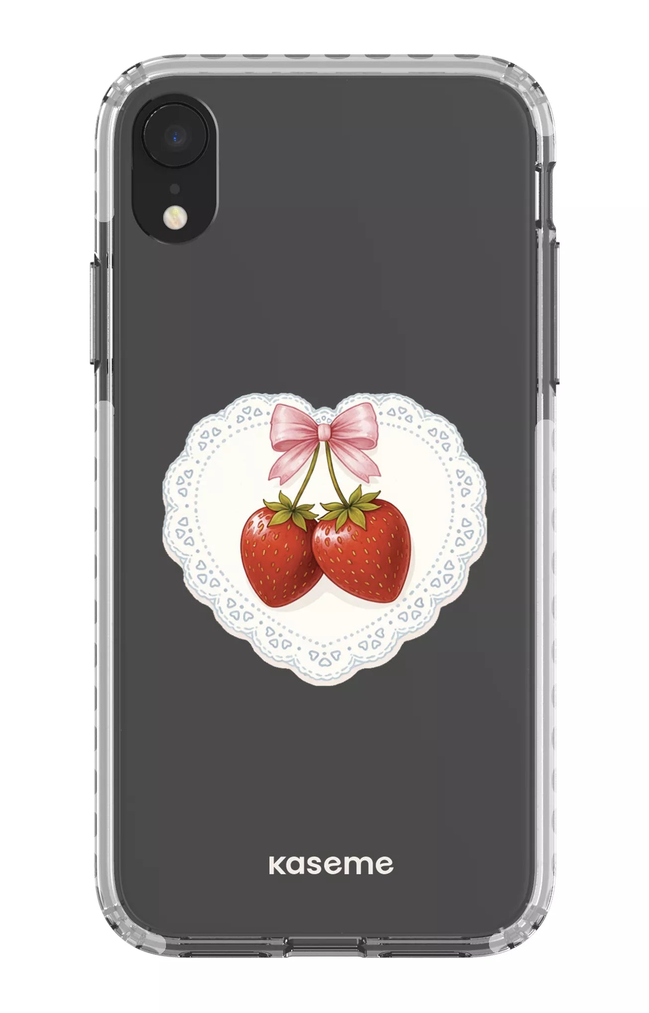 iPhone XR Clear Case - White Fresa Lace Clear Case -