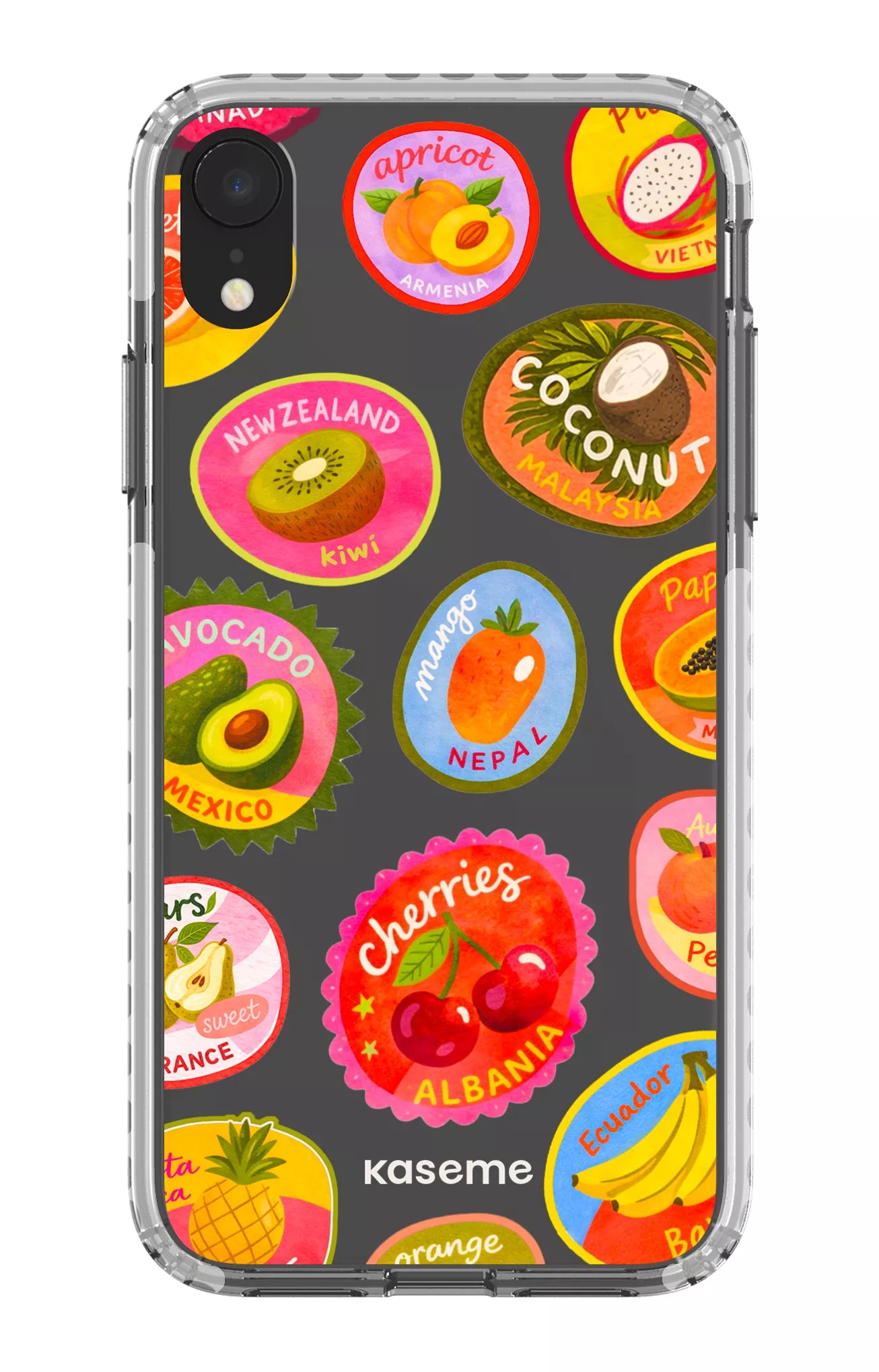 iPhone XR Clear Case - White Frutti Clear Case -