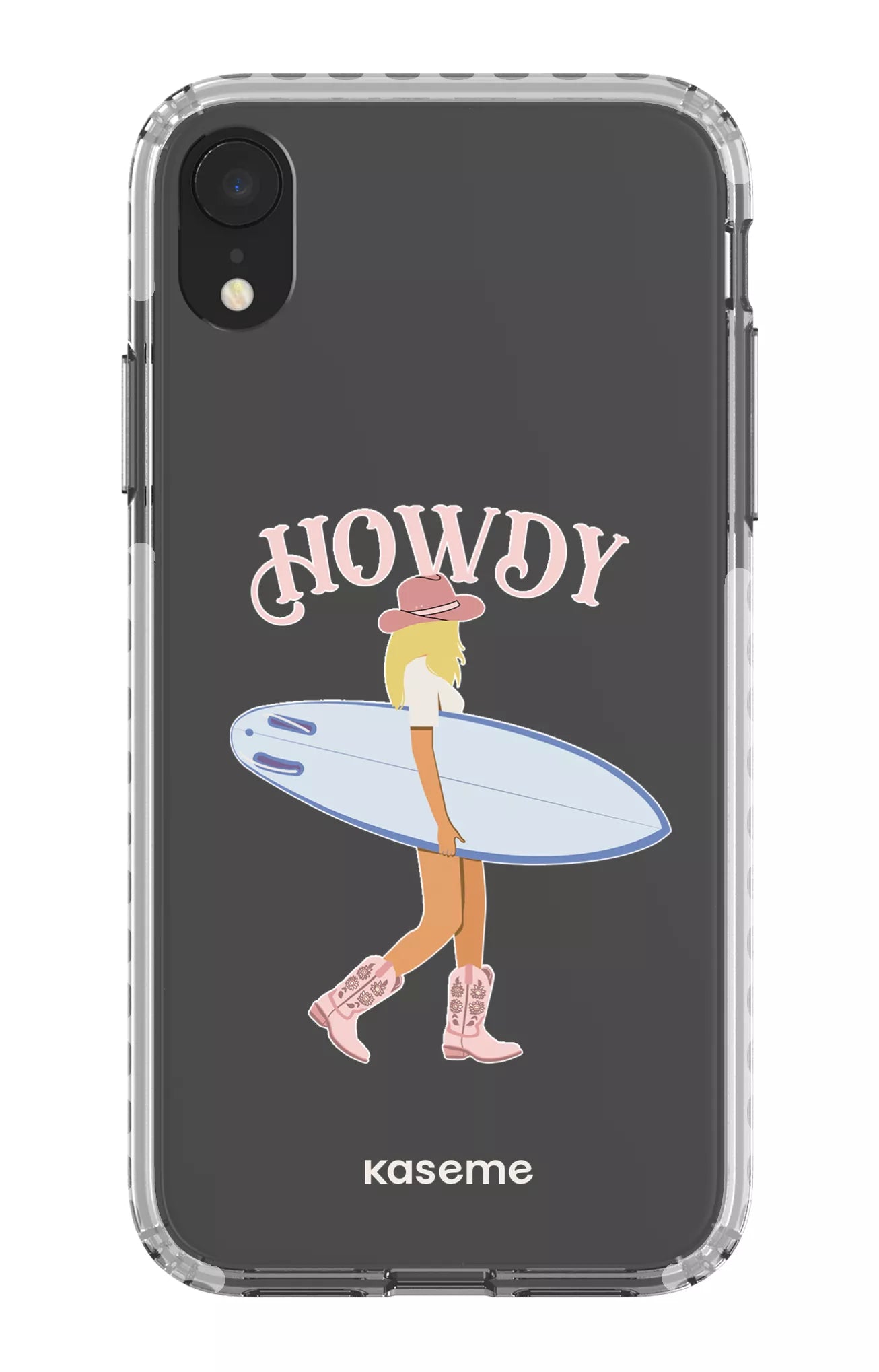 iPhone XR Clear Case - White Westsea Pink Clear Case -
