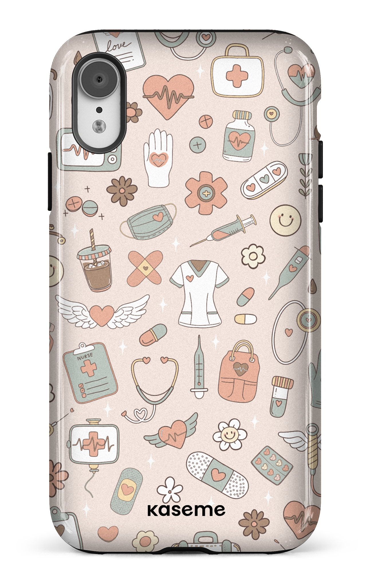 iPhone XR Tough Code Beige -