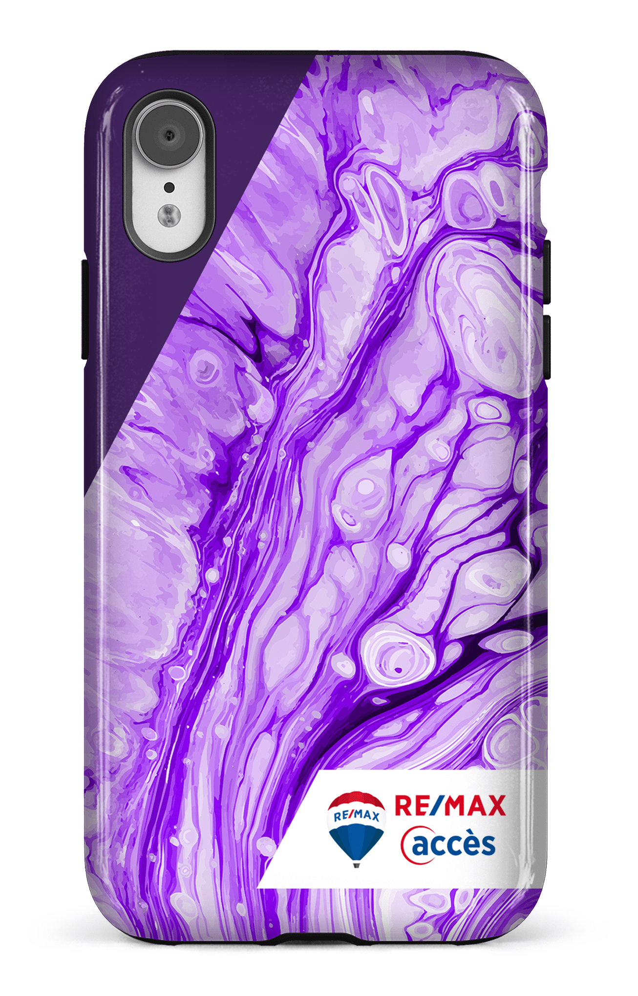 iPhone XR Tough Peinture marbrée claire violette -