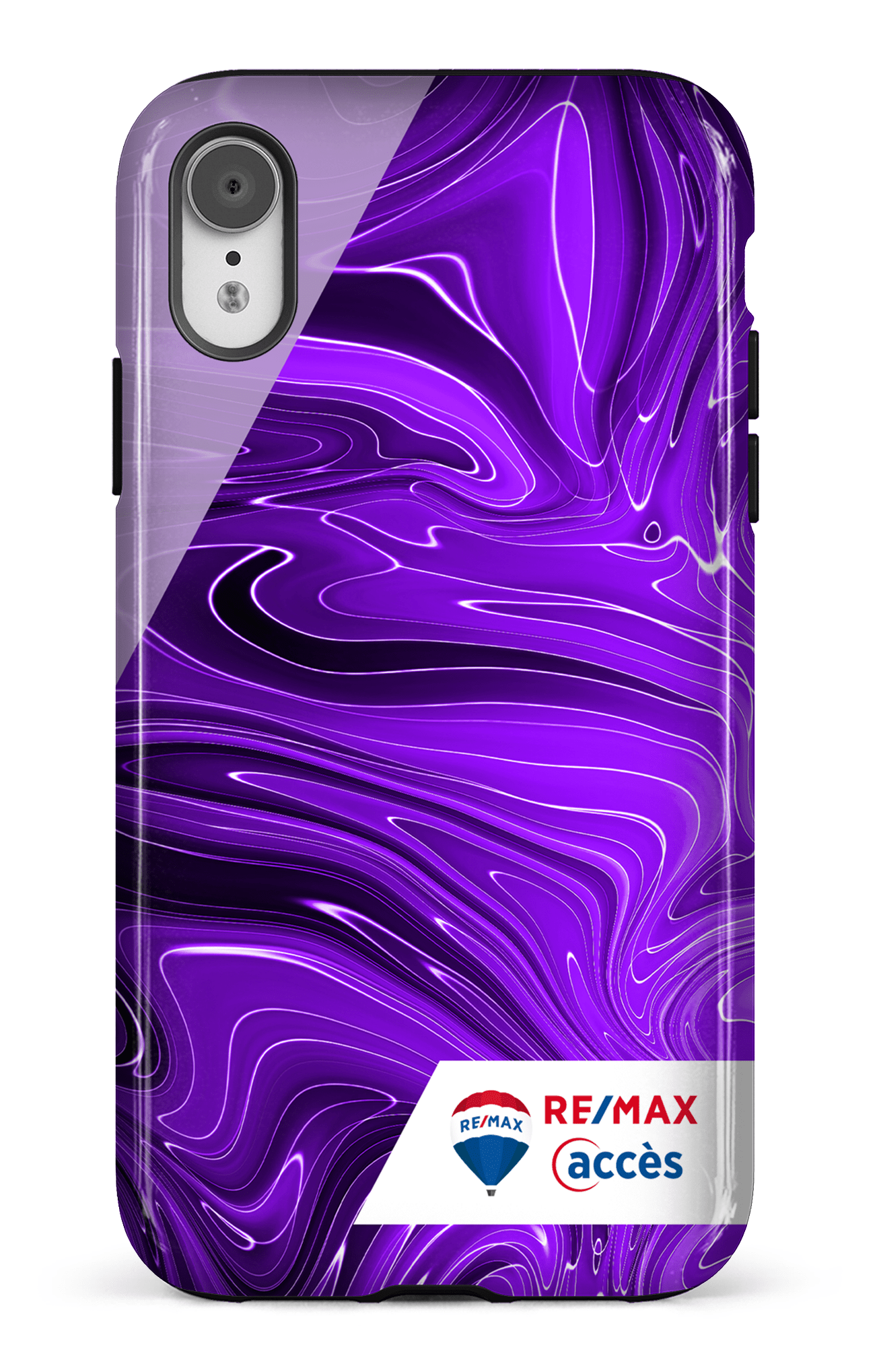 iPhone XR Tough Peinture marbrée sombre violette -
