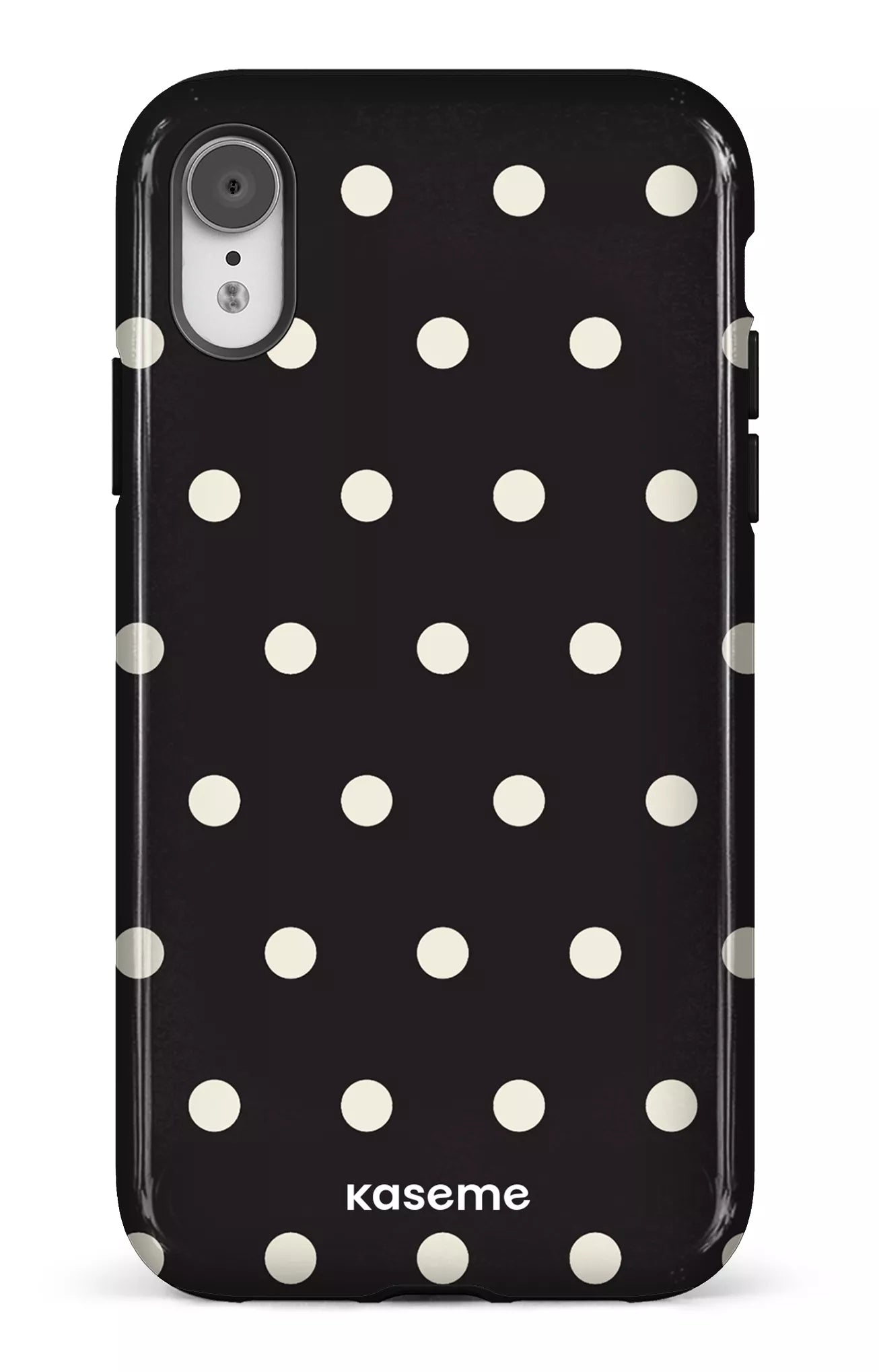 iPhone XR Tough Polka Black -