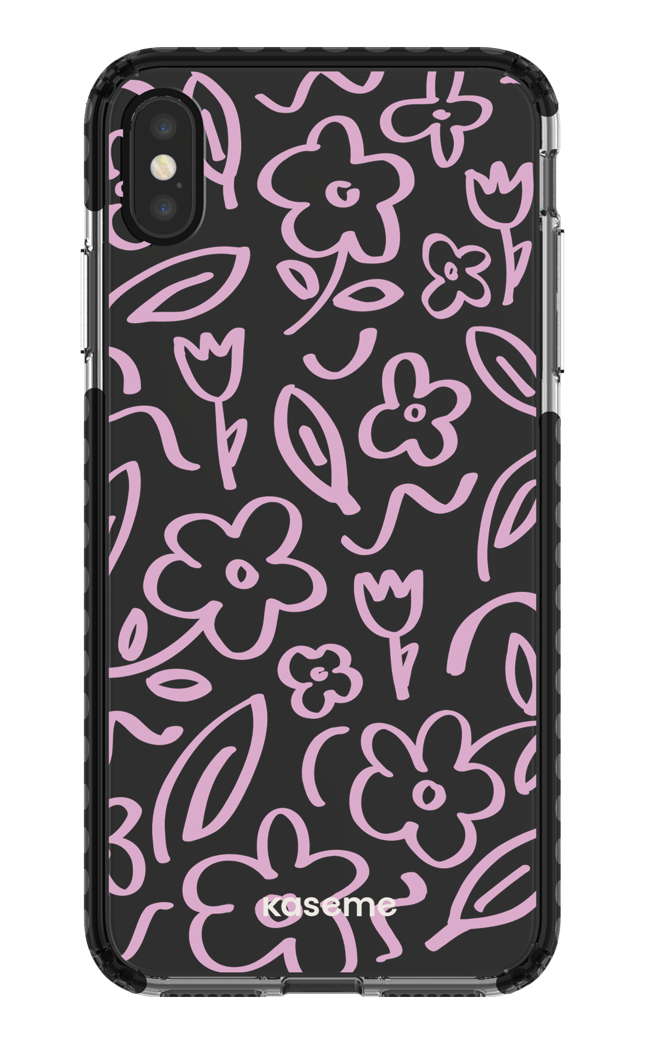 iPhone XS Max Clear Case - Black Brooklyn pink clear case -