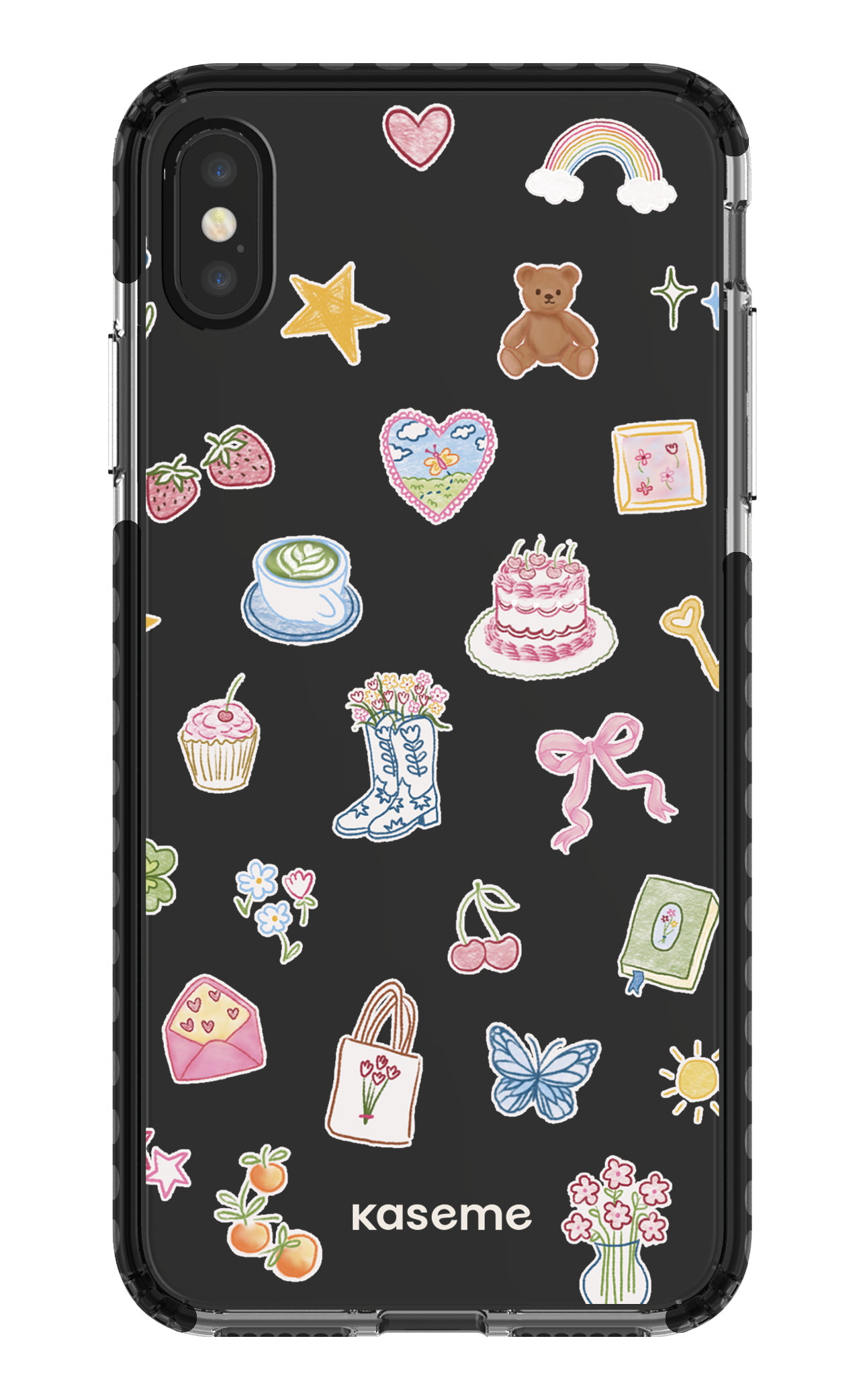 iPhone XS Max Clear Case - Black Poetry Clear Case -